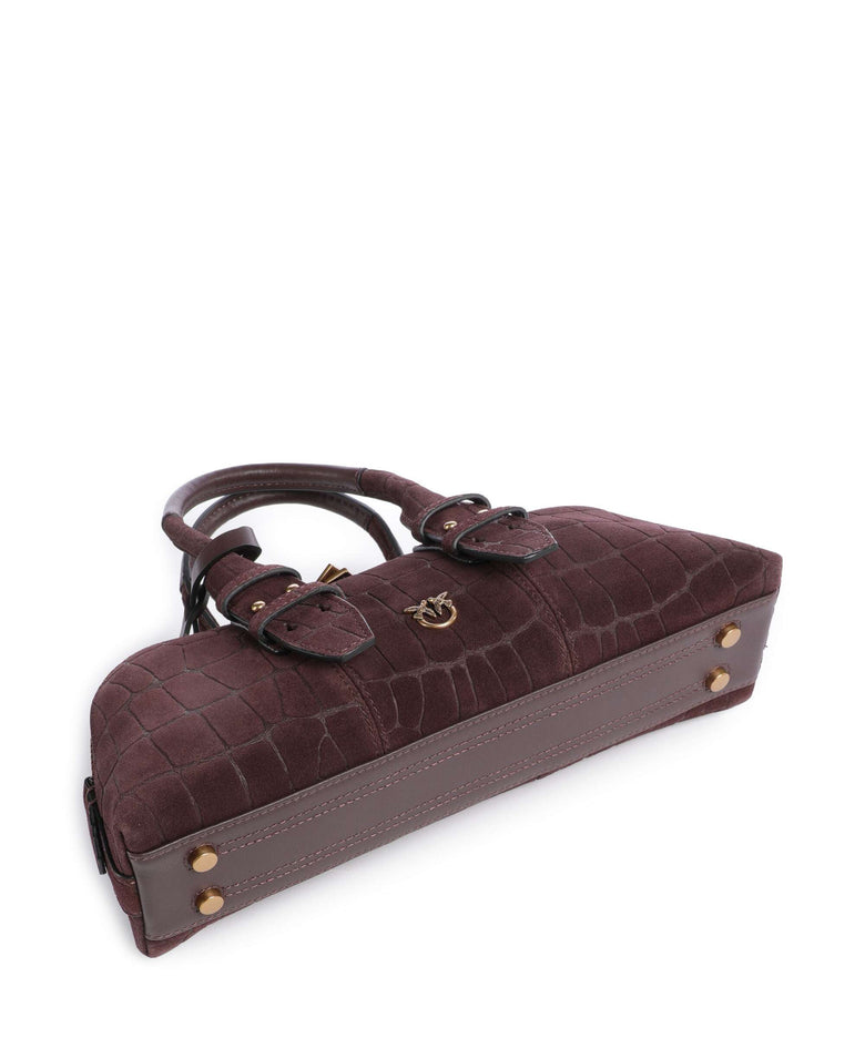 Pinko Bowling Baguette Handbag rosso mogano/antique gold