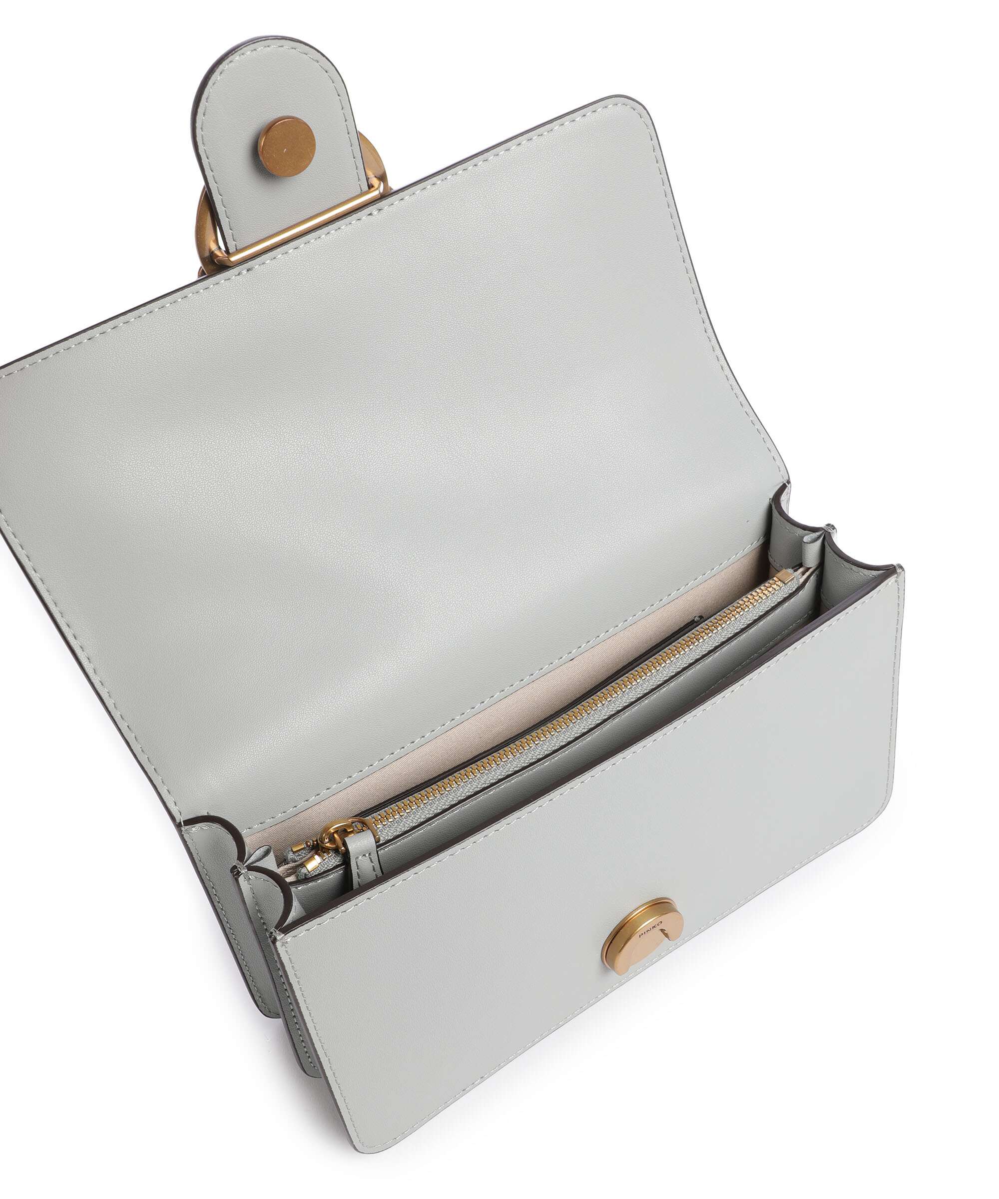 Pinko Love One Mini Crossbody bag grigio perla/antique gold