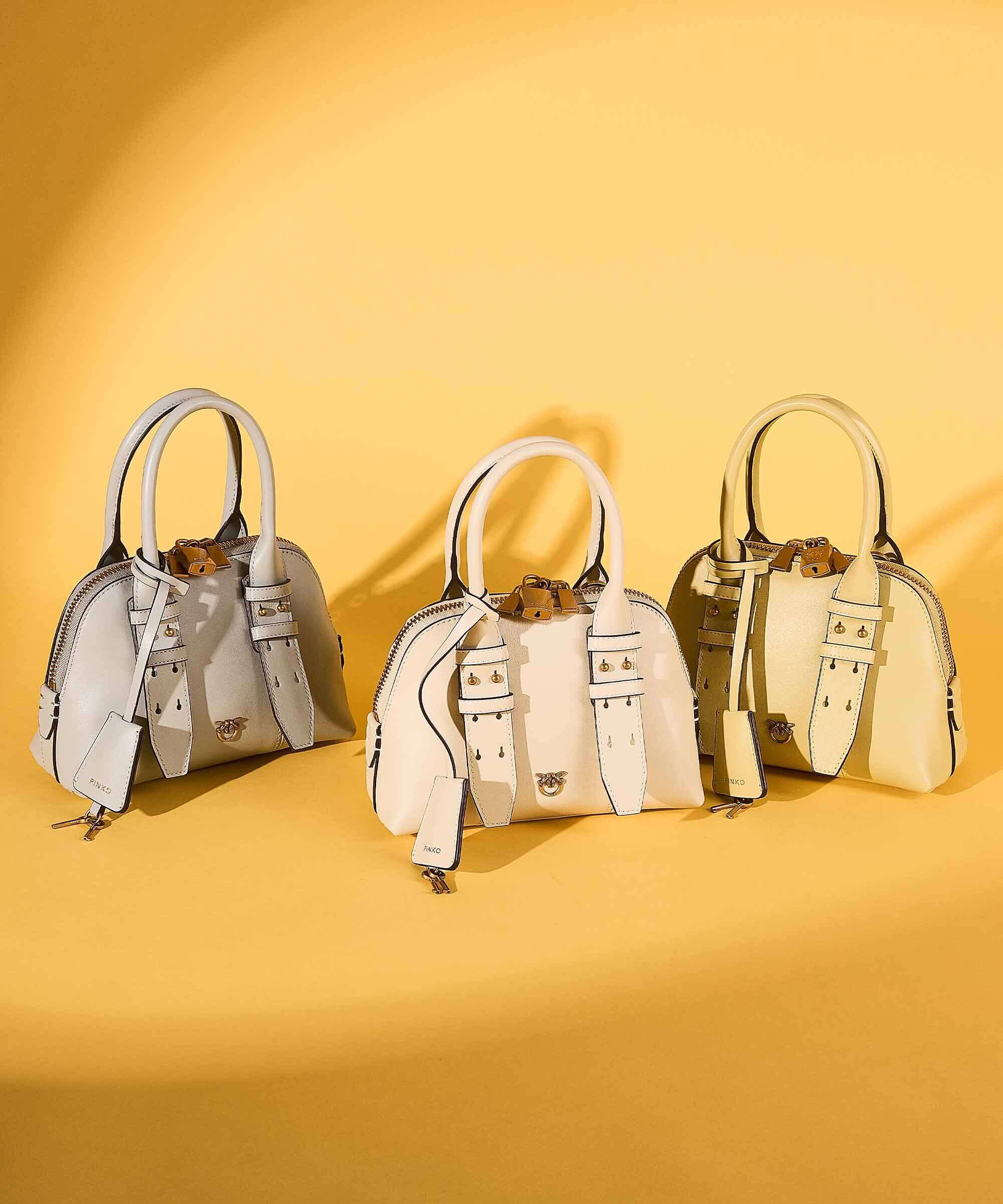 Pinko Bowling Mini Handbag grigio perla/antique gold