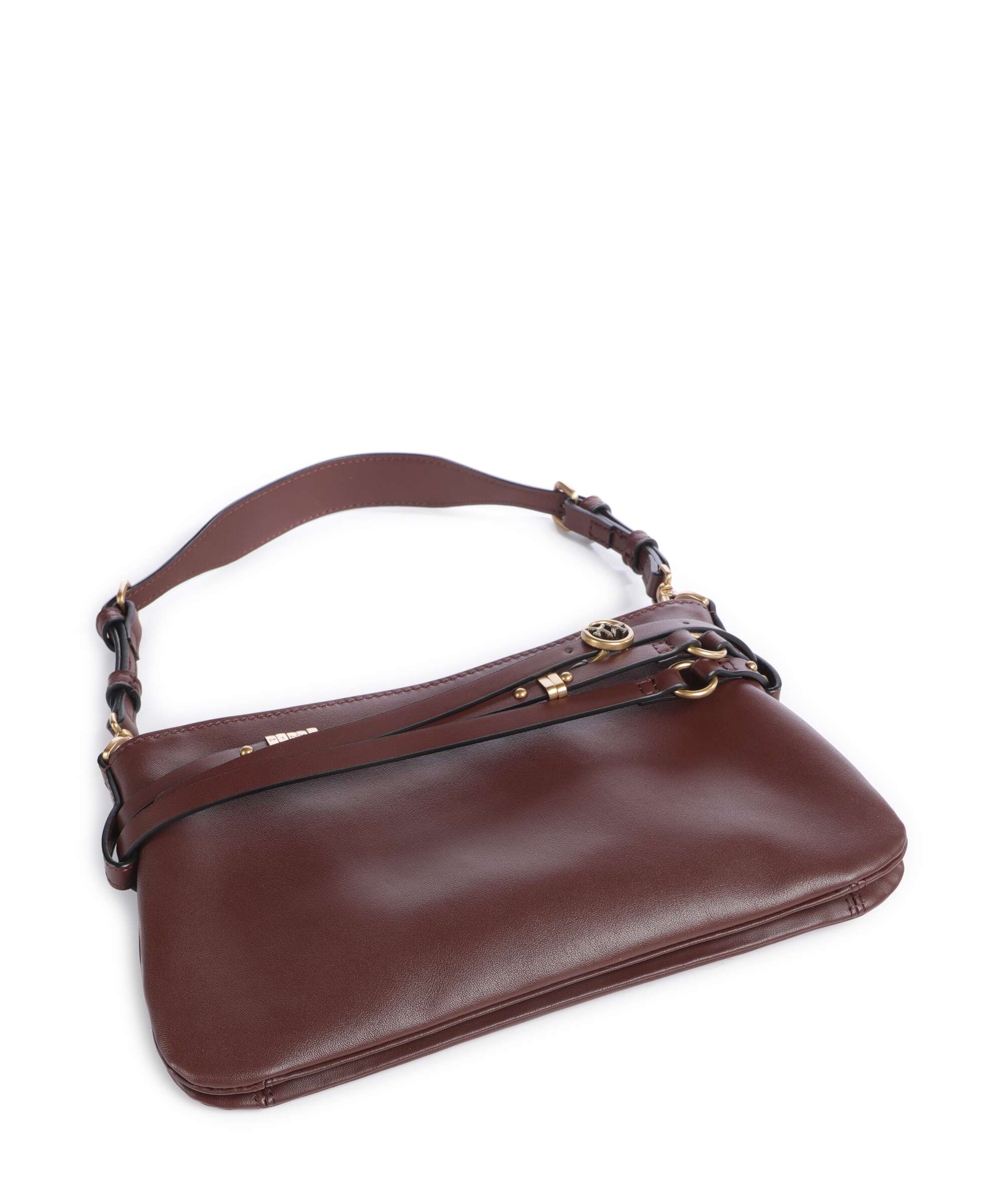 Pinko Belt Mini Shoulder bag burgundy wine/antique gold