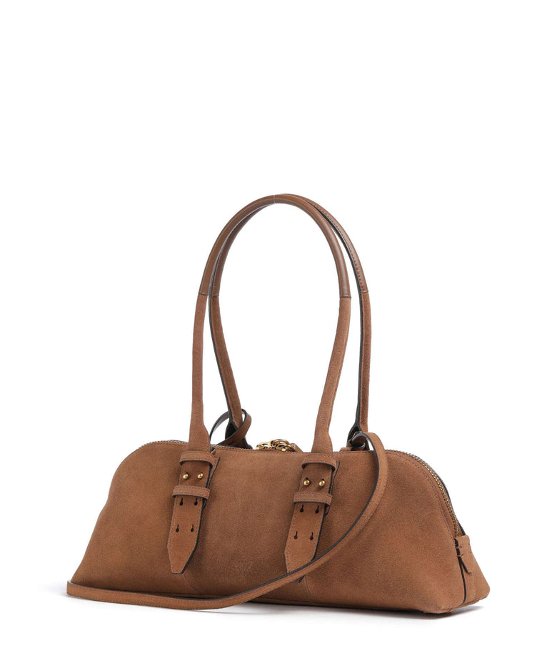 Pinko Bowling Horizontal Big Shoulder bag marrone/leone/antique gold