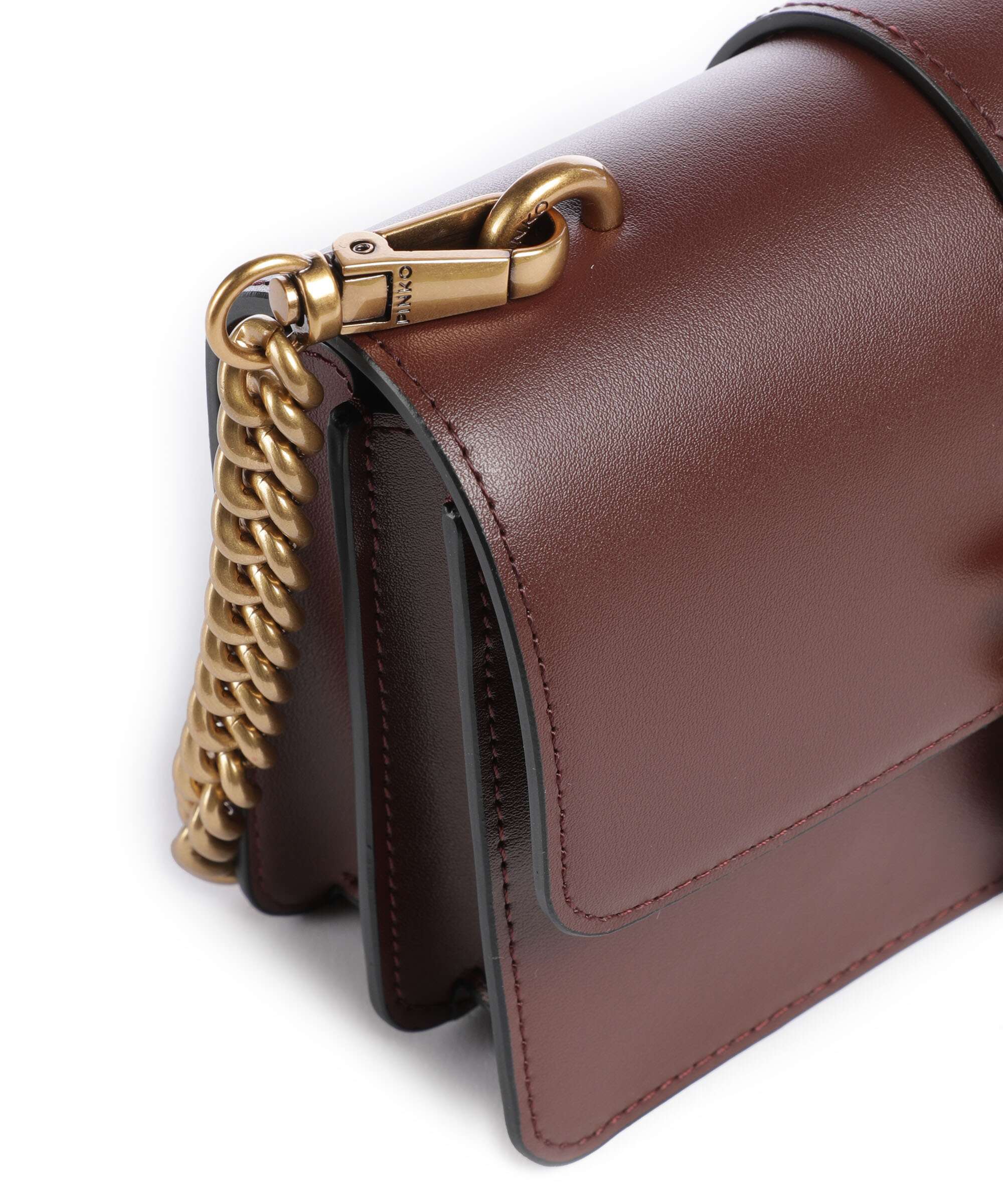 Pinko Love One Mini Crossbody bag burgundy wine/antique gold