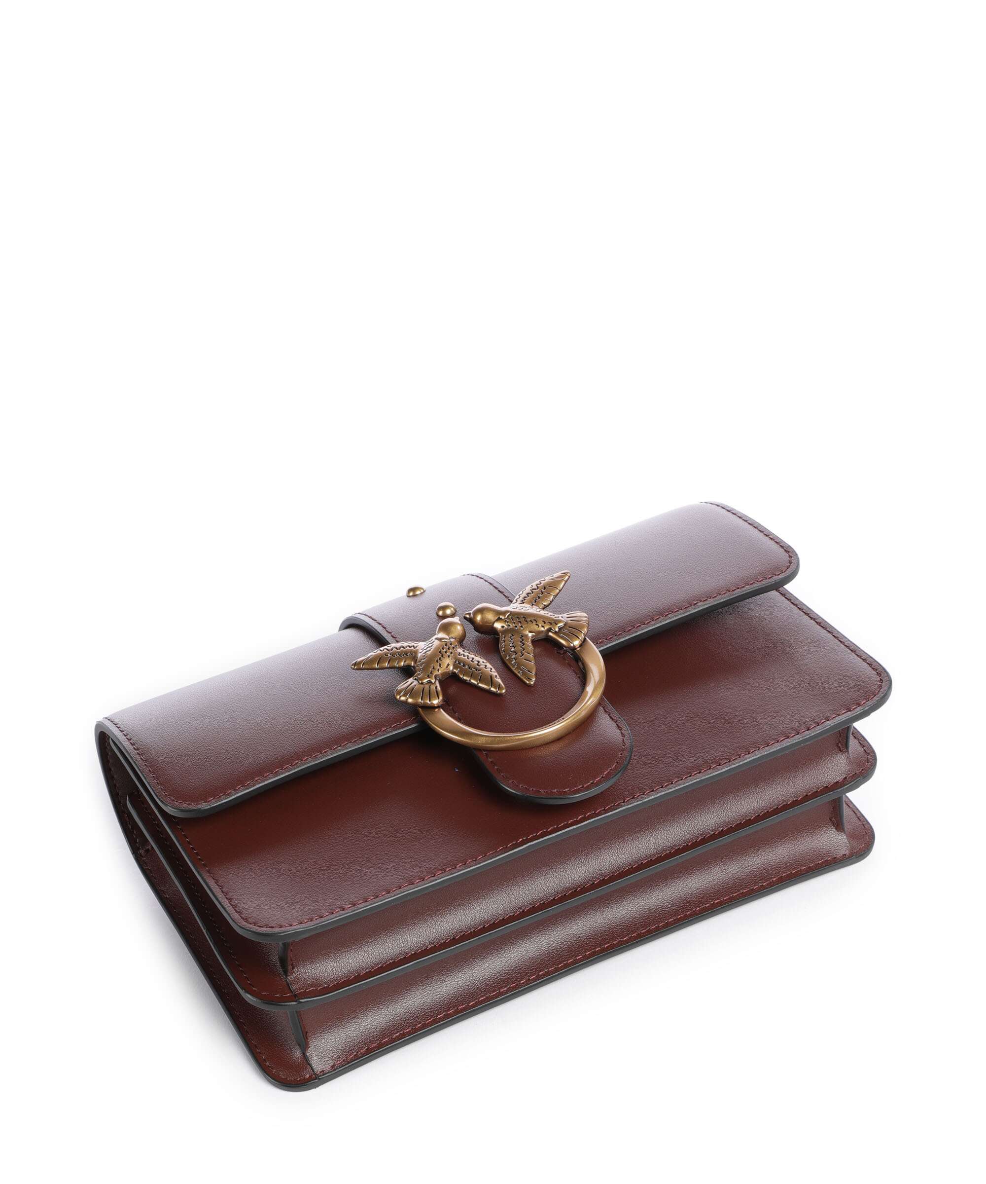 Pinko Love One Mini Crossbody bag burgundy wine/antique gold