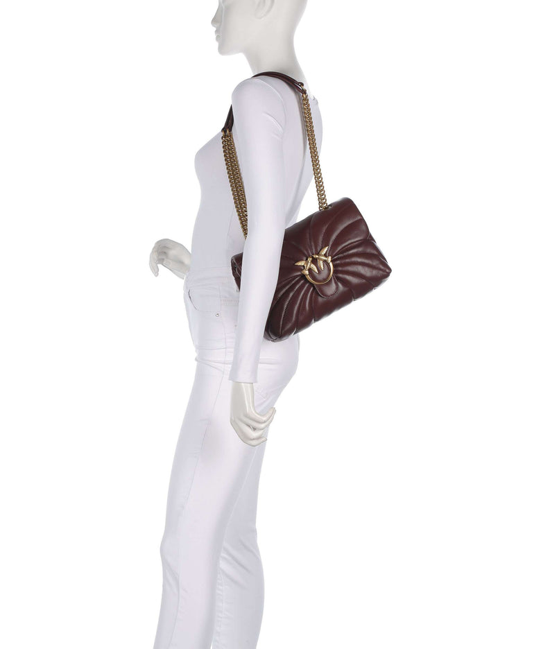 Pinko Love Puff Classic Shoulder bag burgundy wine/antique gold
