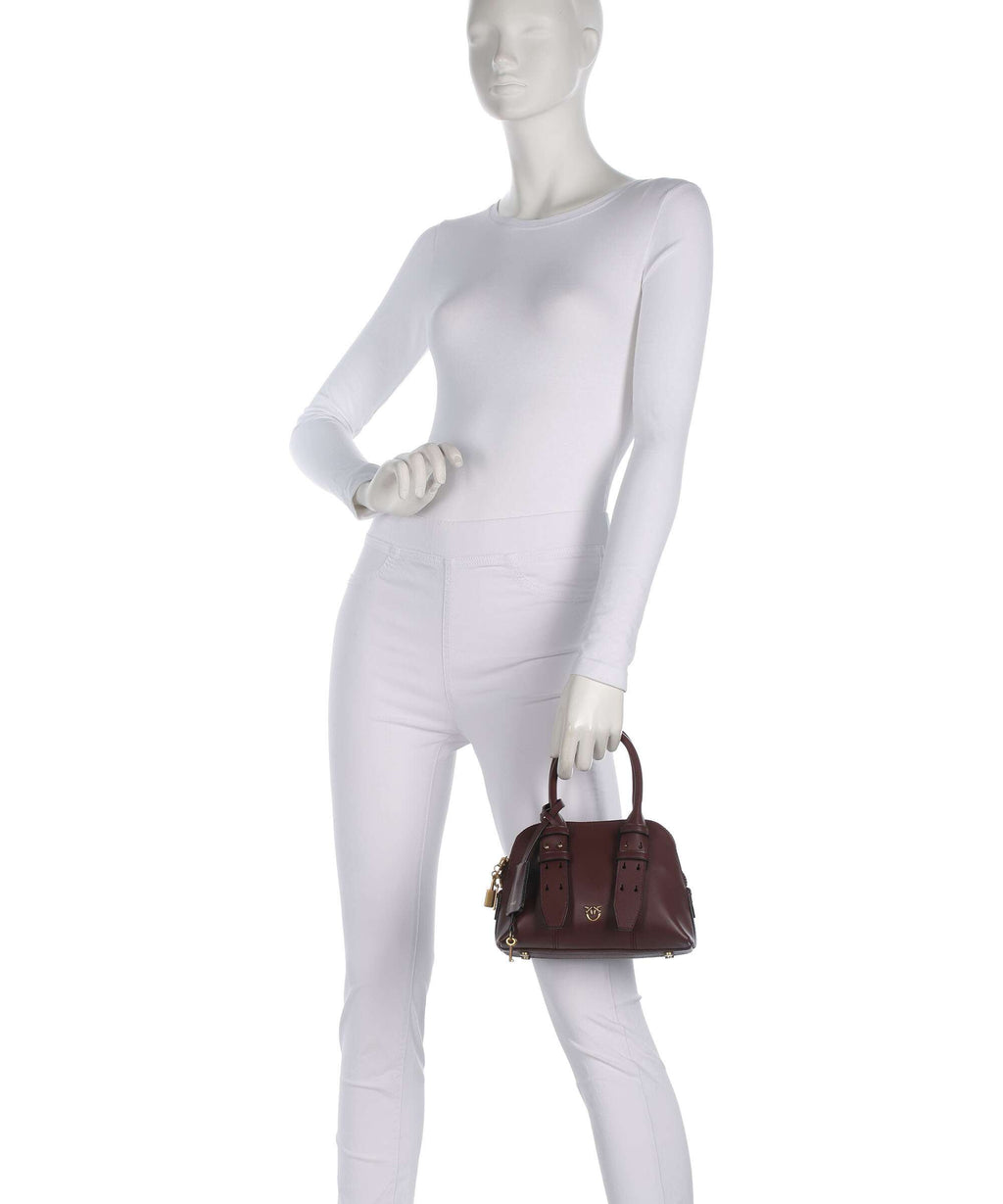 Pinko Bowling Mini Handbag burgundy wine/antique gold