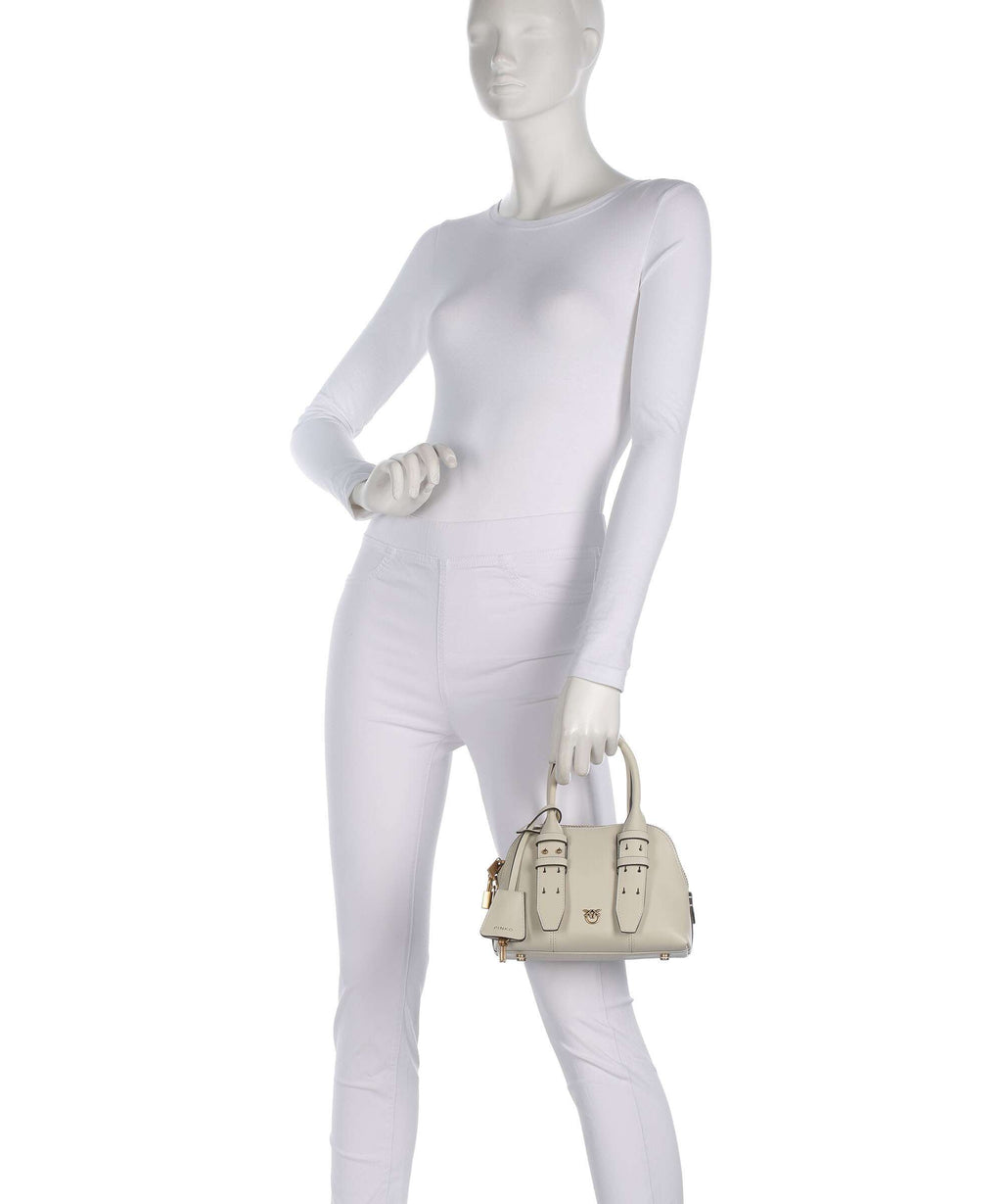 Pinko Bowling Mini Handbag bianco seta/antique gold