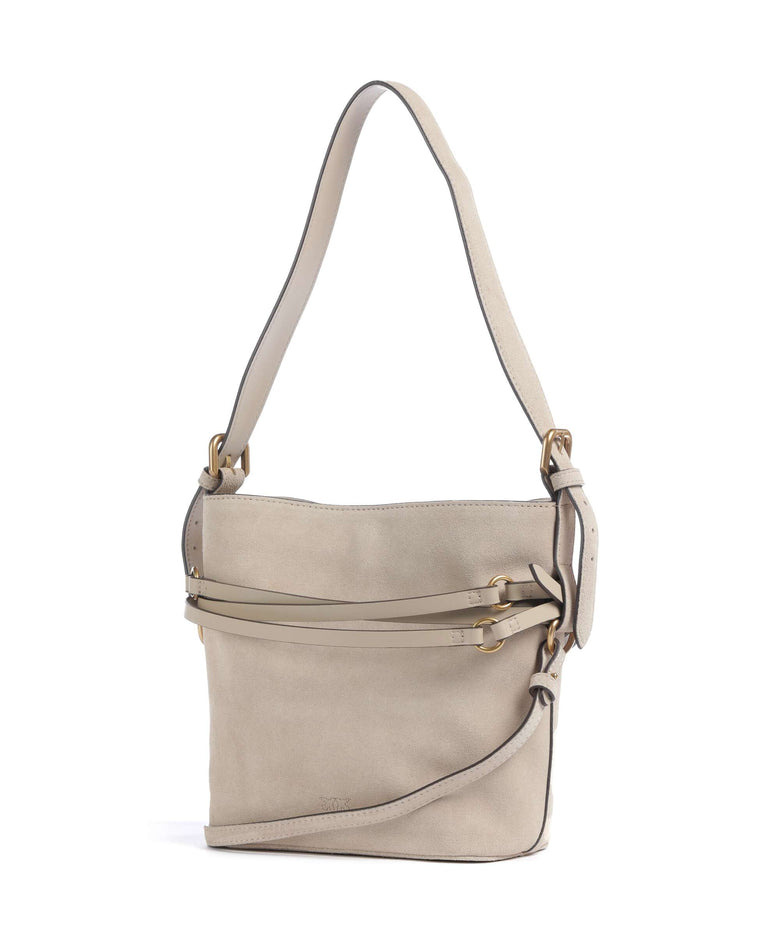 Pinko Belt Mini Bucket bag beige/grigio fumo/antique gold