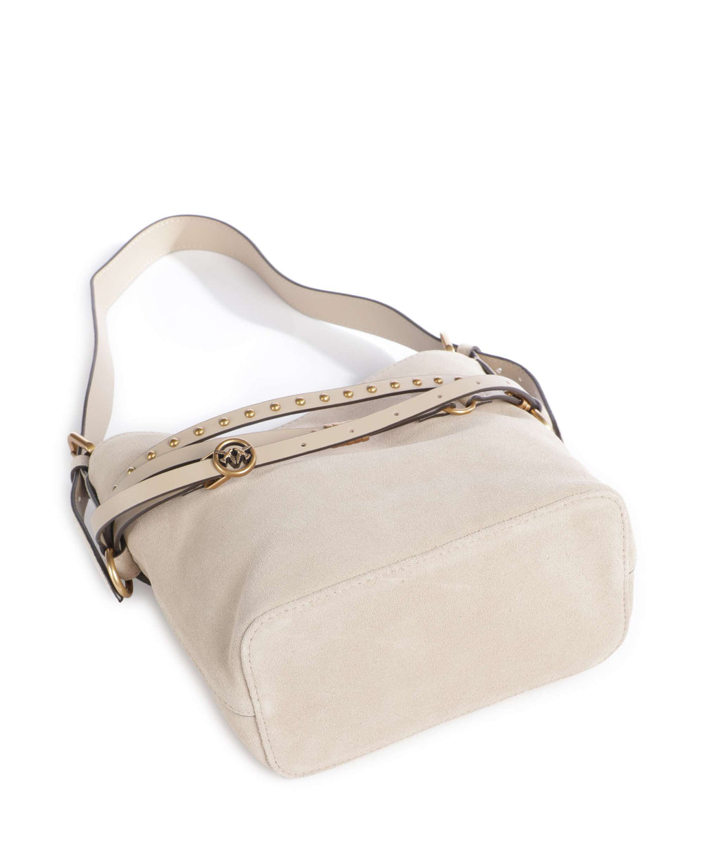 Pinko Belt Mini Bucket bag beige/grigio fumo/antique gold