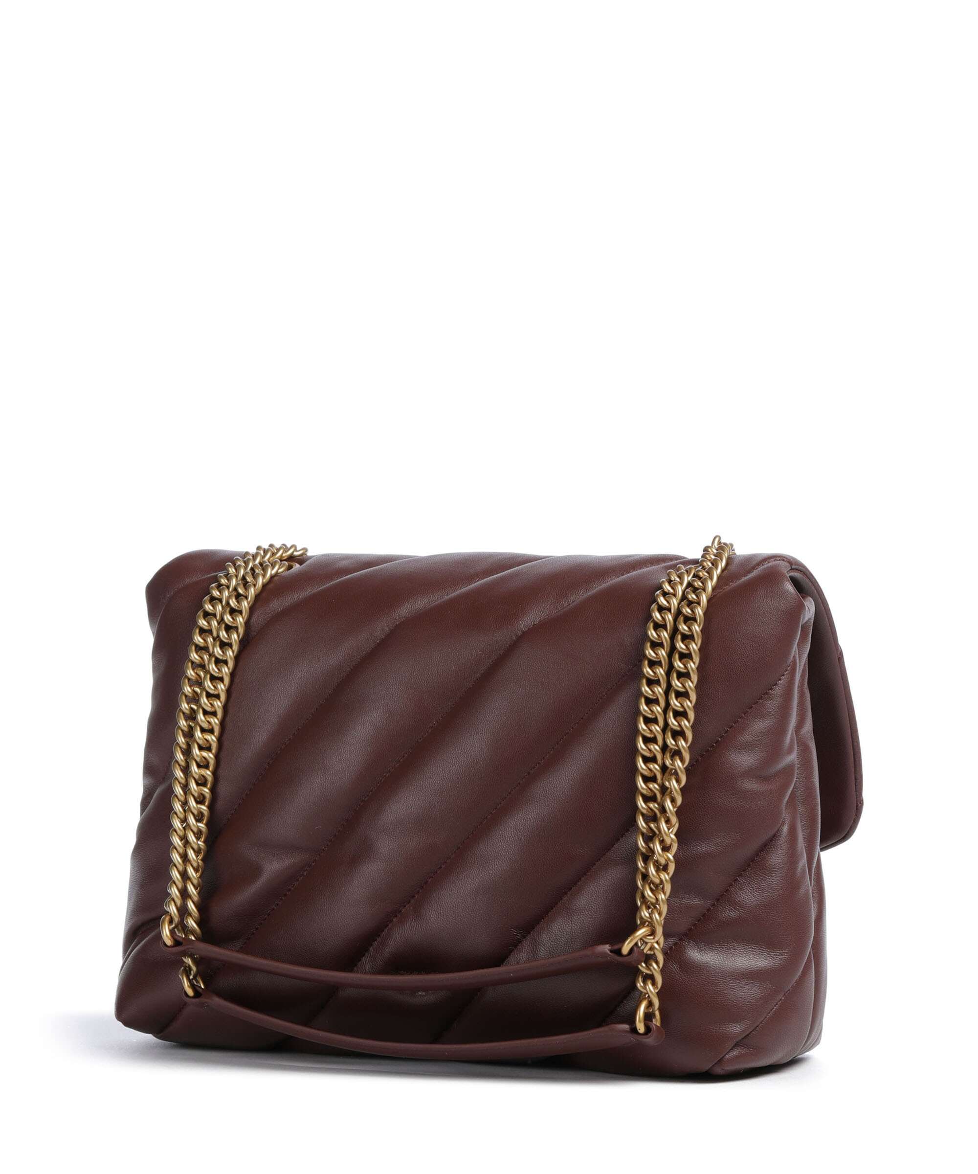 Pinko Love Puff Big Shoulder bag burgundy wine/antique gold