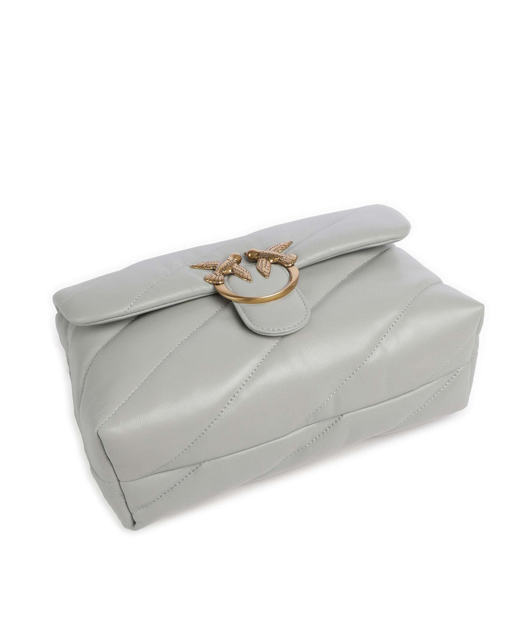 Pinko Love Puff Classic Shoulder bag grigio perla/antique gold
