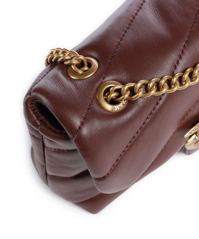 Pinko Love Puff Baby Shoulder bag burgundy wine/antique gold