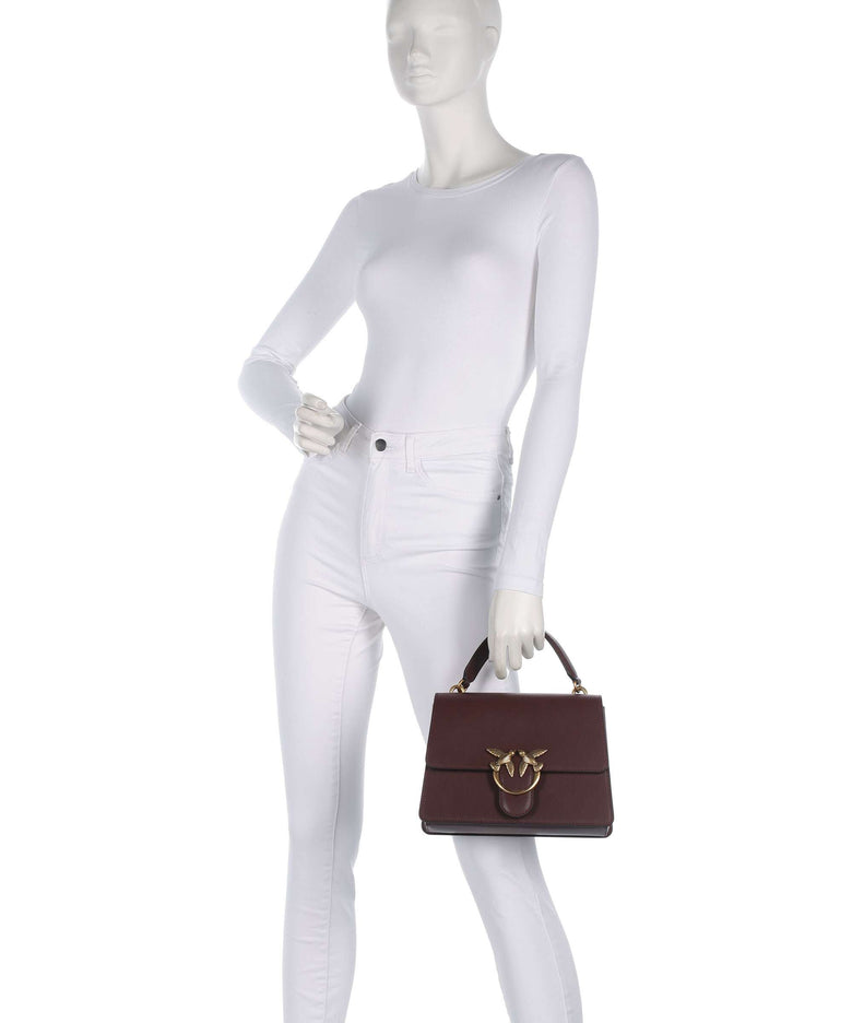 Pinko Love One Classic Handbag burgundy wine/antique gold