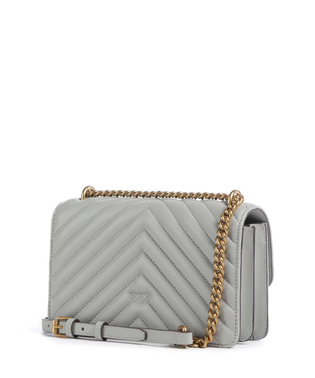 Pinko Love One Mini Shoulder bag grigio perla/antique gold