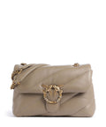 Pinko Love Puff Classic New Buckle Shoulder bag grigio talpa/antique gold