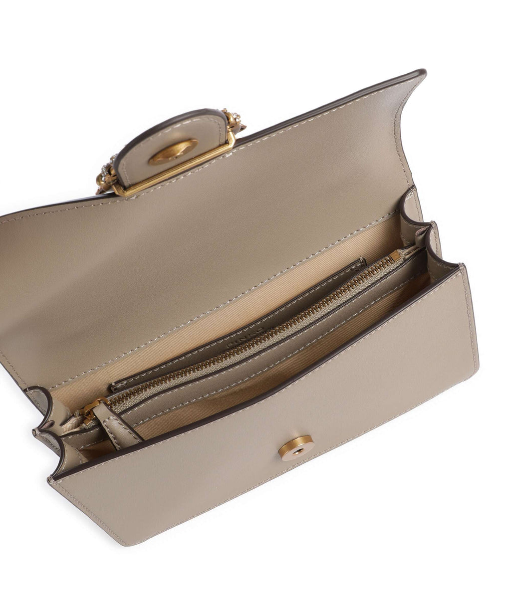 Pinko Love One Mini New Buckle Crossbody bag grigio talpa/antique gold
