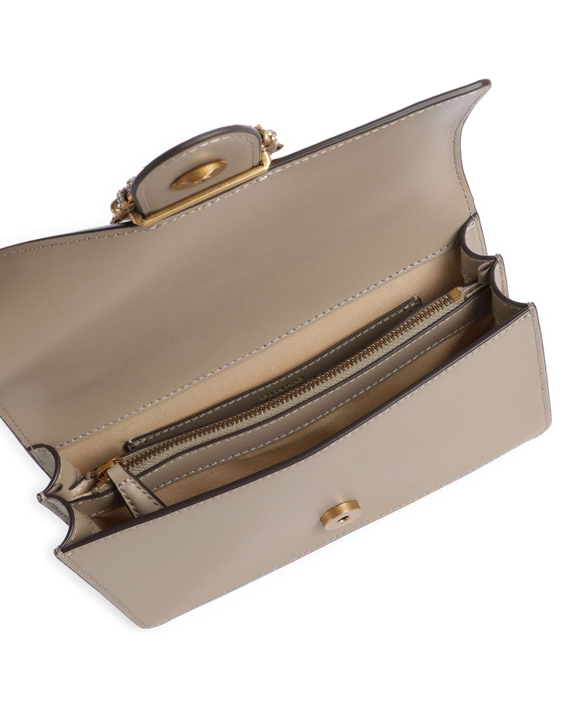 Pinko Love One Mini New Buckle Crossbody bag grigio talpa/antique gold