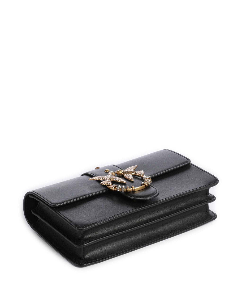 Pinko Love One Mini New Buckle Crossbody bag nero/antique gold