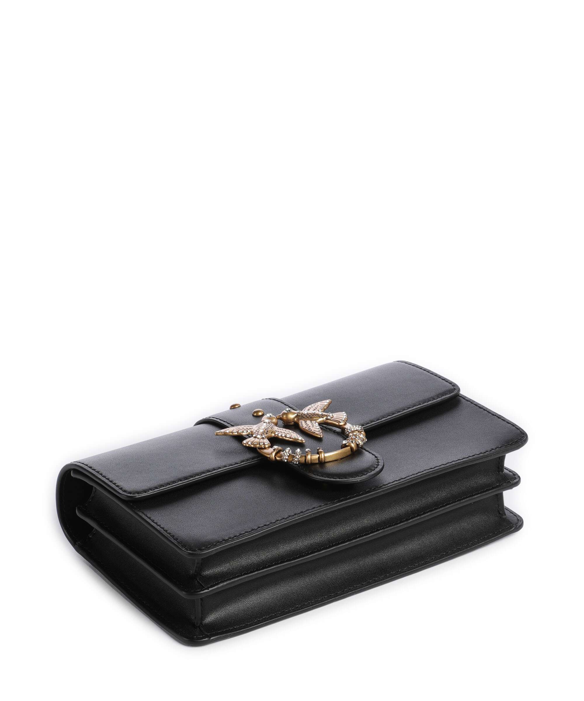 Pinko Love One Mini New Buckle Crossbody bag nero/antique gold