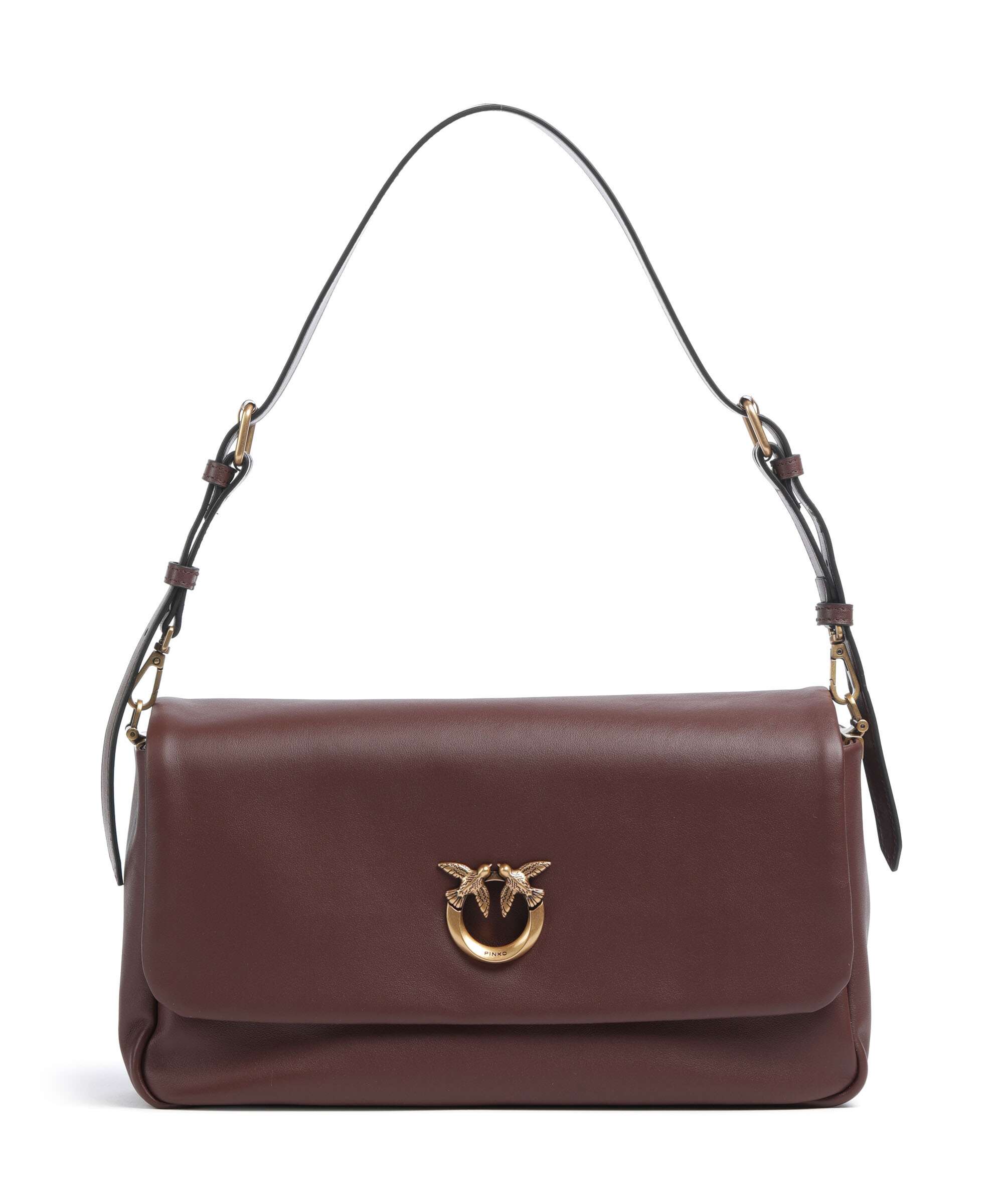 Pinko Click Soft Horizontal Shoulder bag castano intenso/antique gold