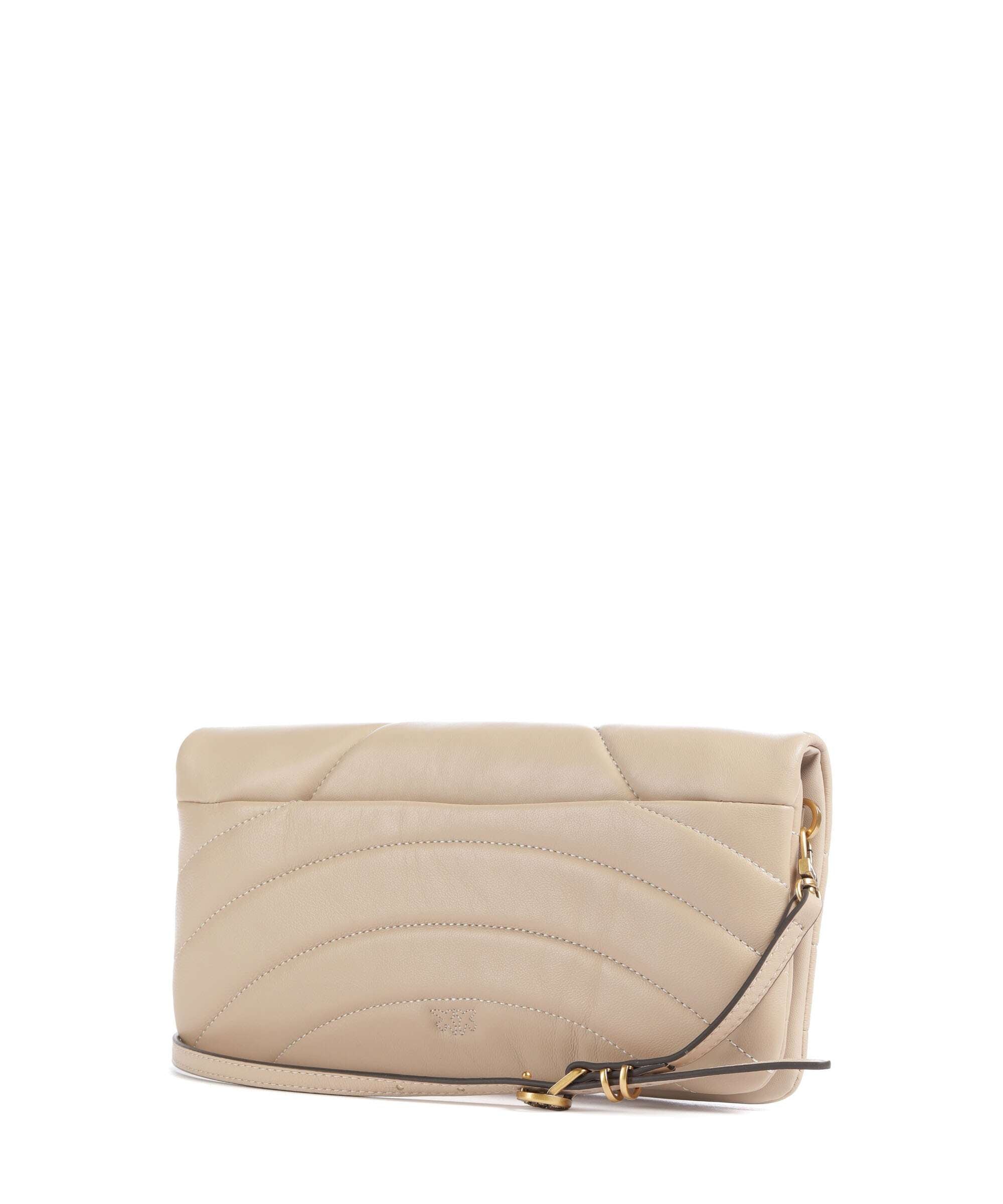 Pinko Click Horizontal Classic Crossbody bag beige/grigio fumo/antique gold