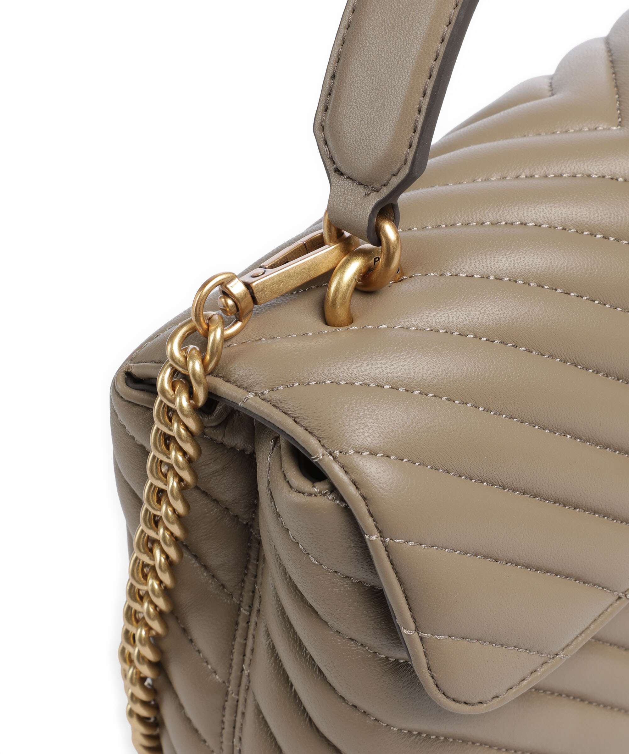 Pinko Love Lady Puff Mini Handbag grigio talpa/antique gold