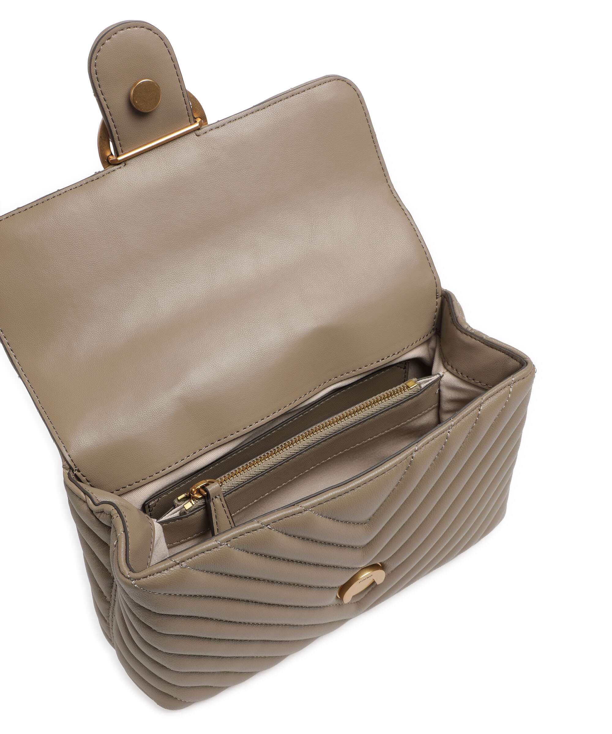 Pinko Love Lady Puff Mini Handbag grigio talpa/antique gold