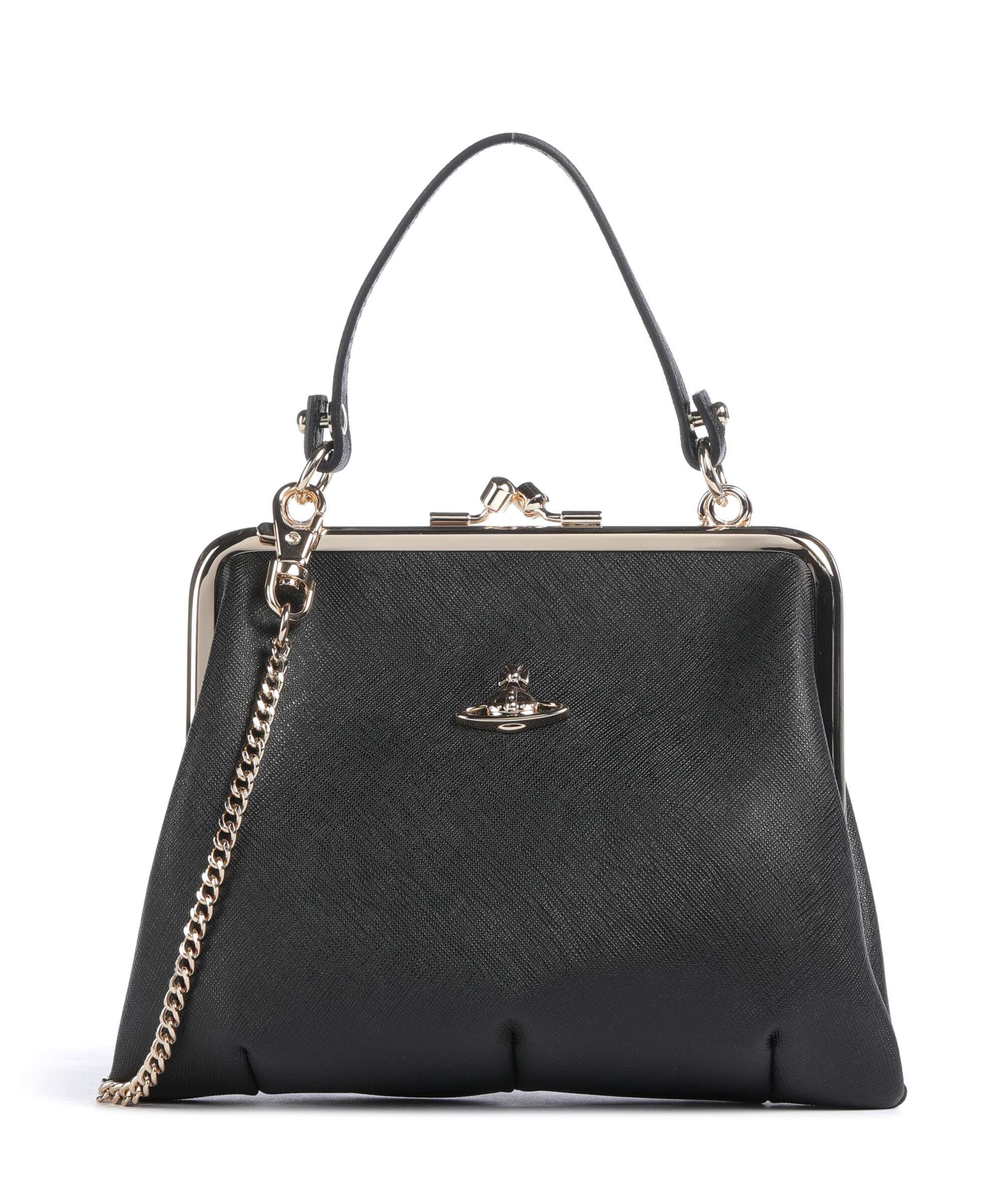 Vivienne Westwood Granny Frame Saffiano Handbag black