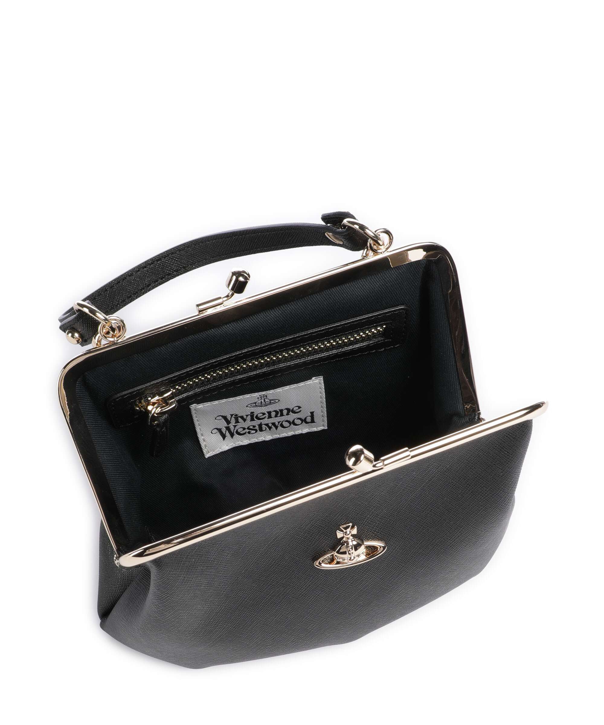 Vivienne Westwood Granny Frame Saffiano Handbag black