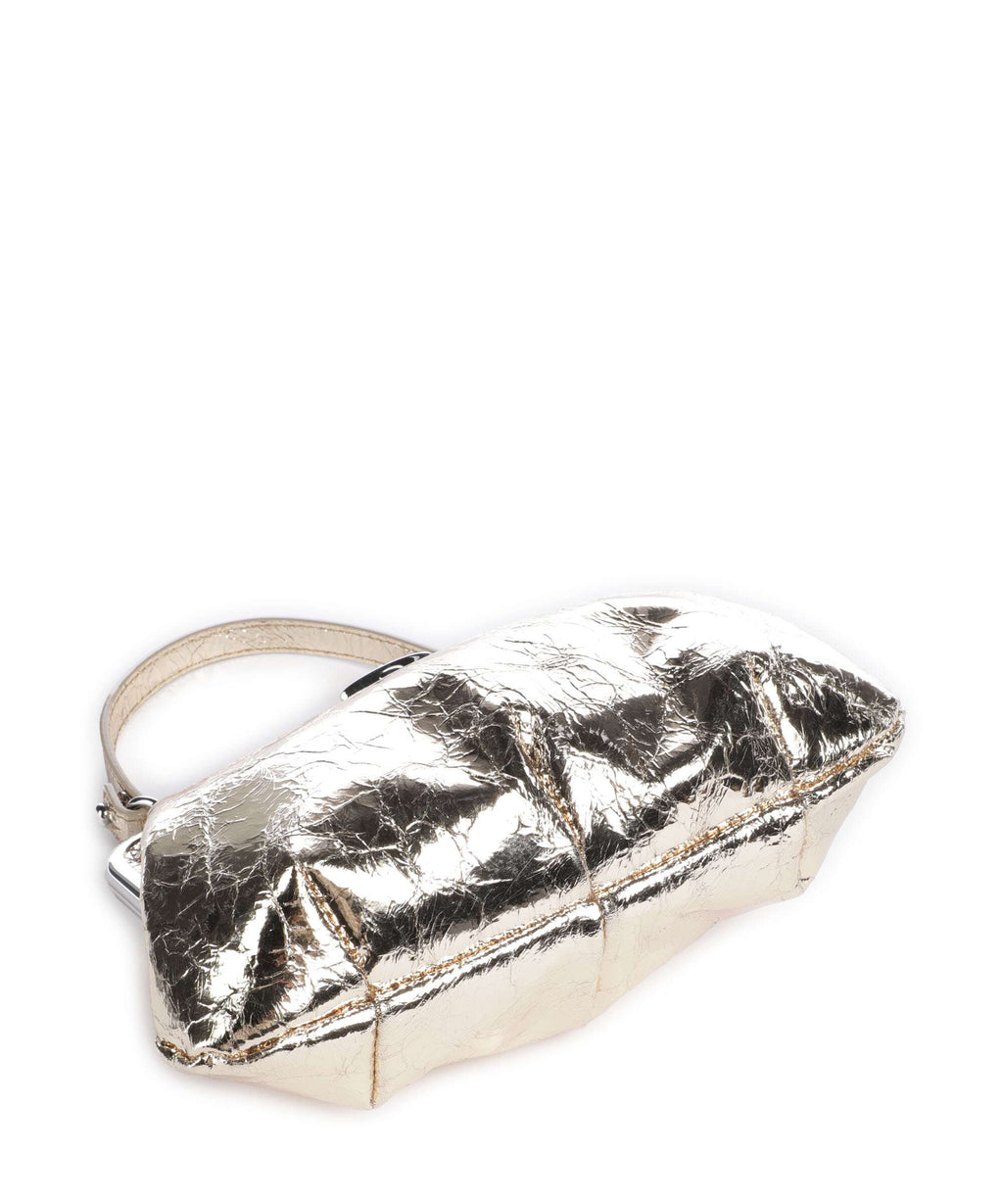 Vivienne Westwood Granny Frame Metallic Crinkle Handbag gold