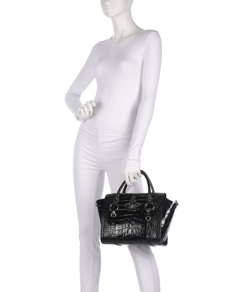 Vivienne Westwood Betty Embossed Croc Medium Handbag black