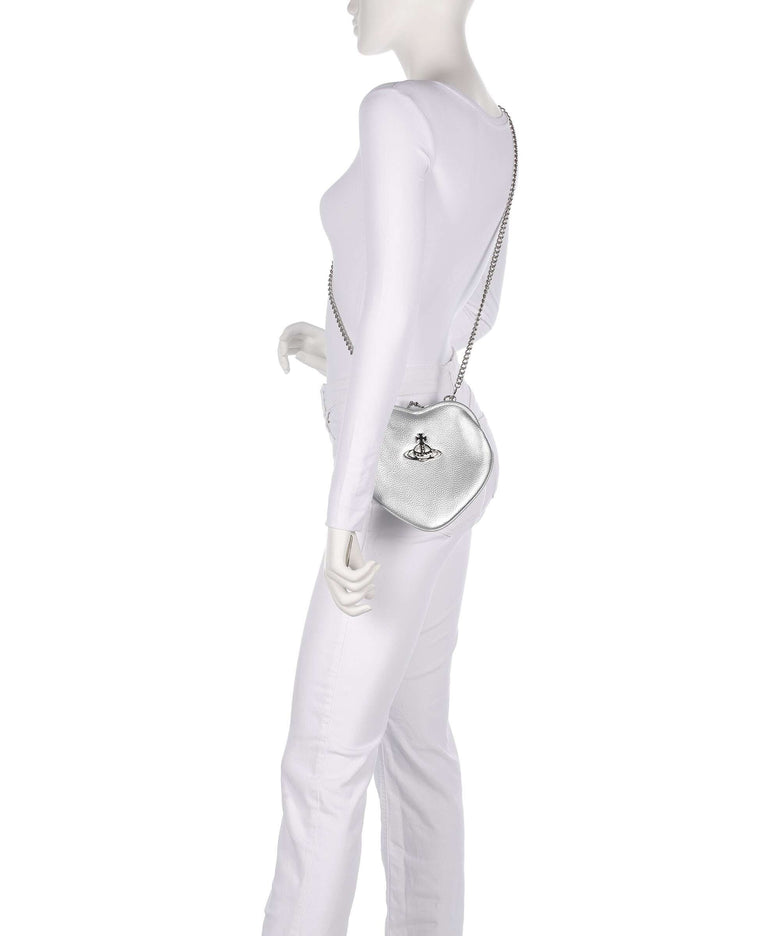 Vivienne Westwood Belle Heart Frame Re-Vegan Grain Shoulder bag silver