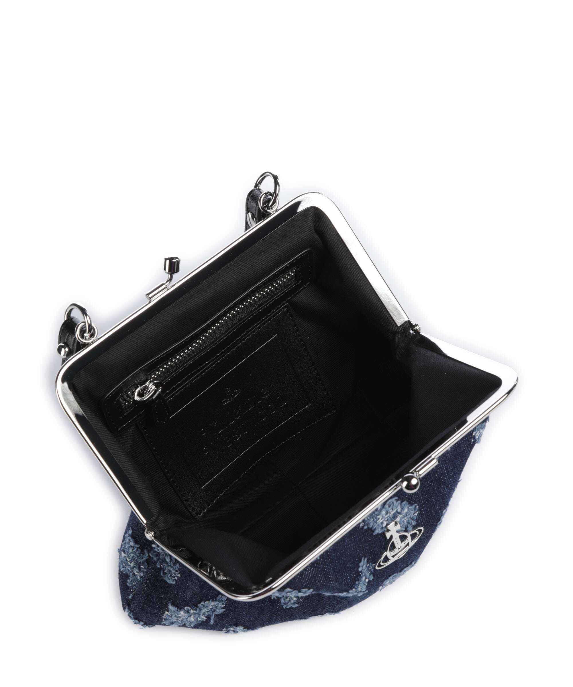 Vivienne Westwood Granny Frame Ripped Denim Crossbody bag indigo