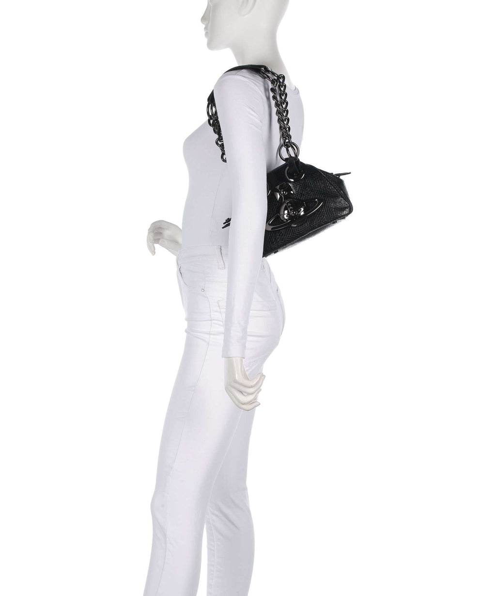 Vivienne Westwood Archive Python-Effect Embossed Shoulder bag black