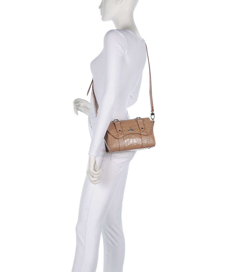 Vivienne Westwood Kimmy Embossed Croc Crossbody bag dusty pink