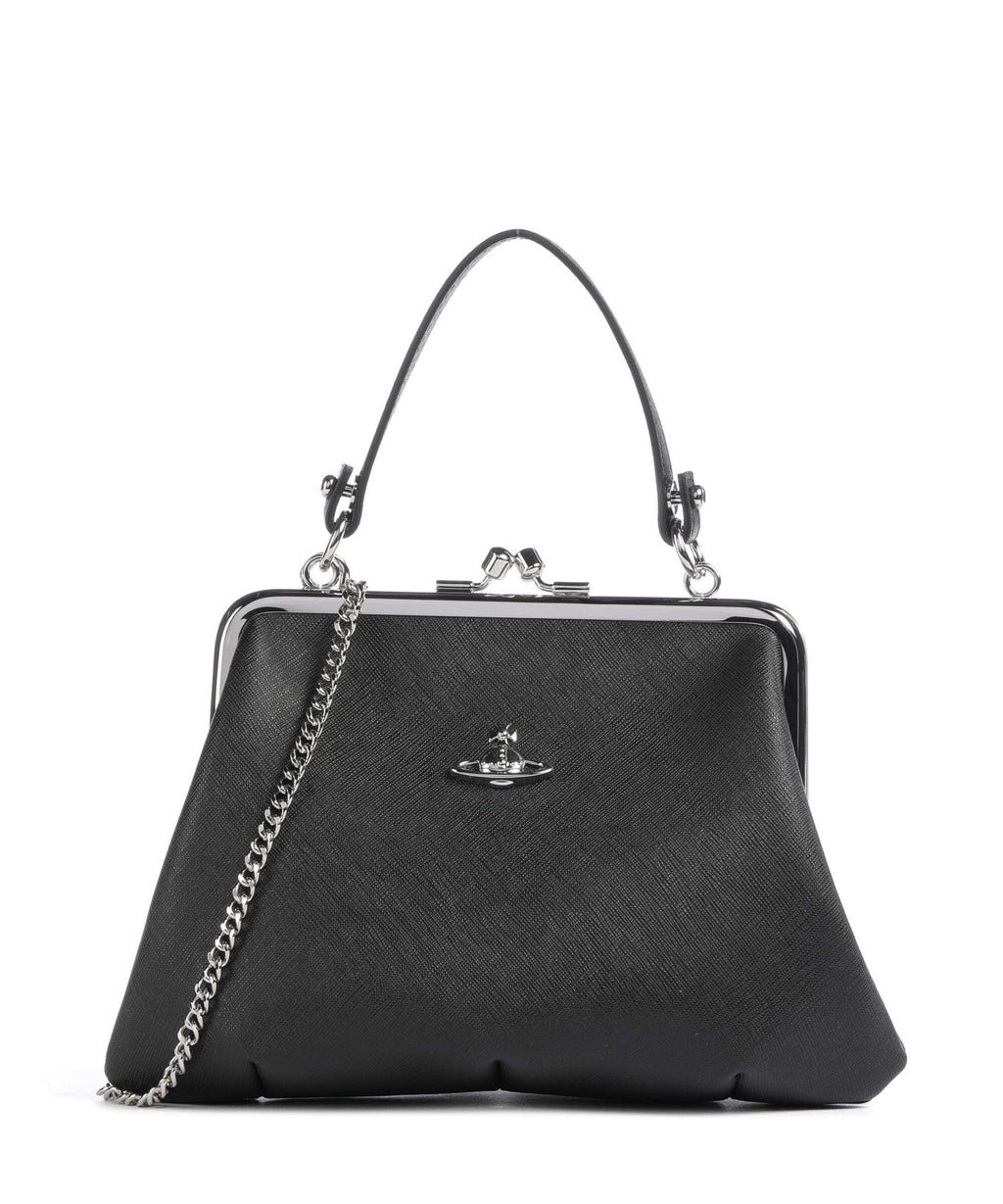Vivienne Westwood Granny Frame Saffiano Handbag black
