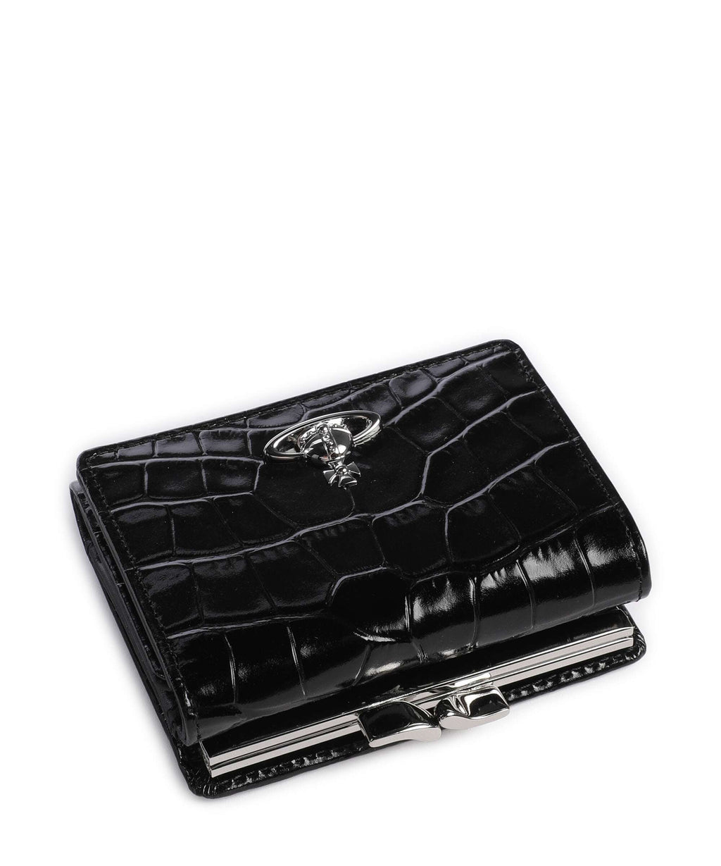 Vivienne Westwood Frame Embossed Croc Small Wallet black