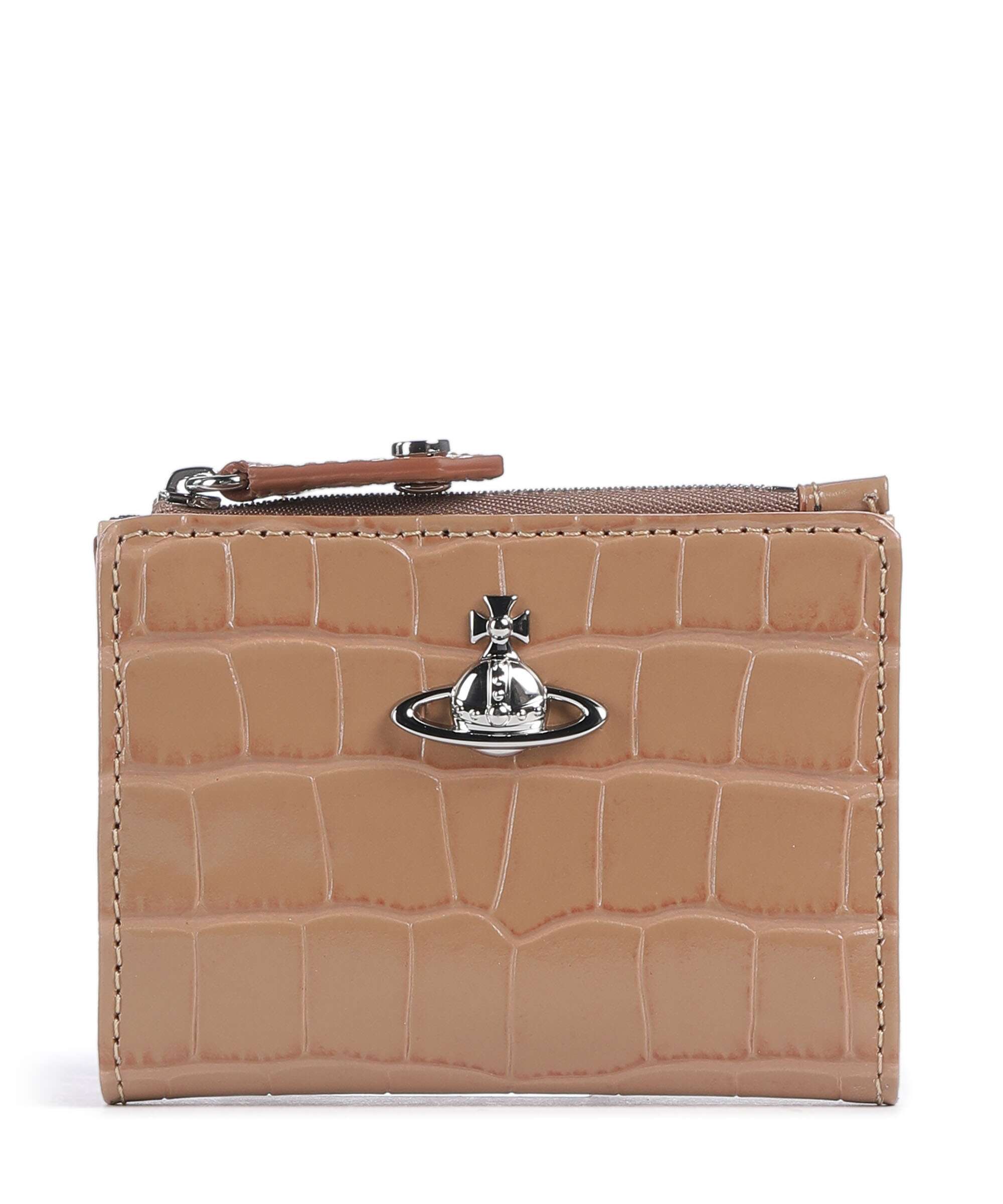 Vivienne Westwood Embossed Croc Slim Wallet dusty pink