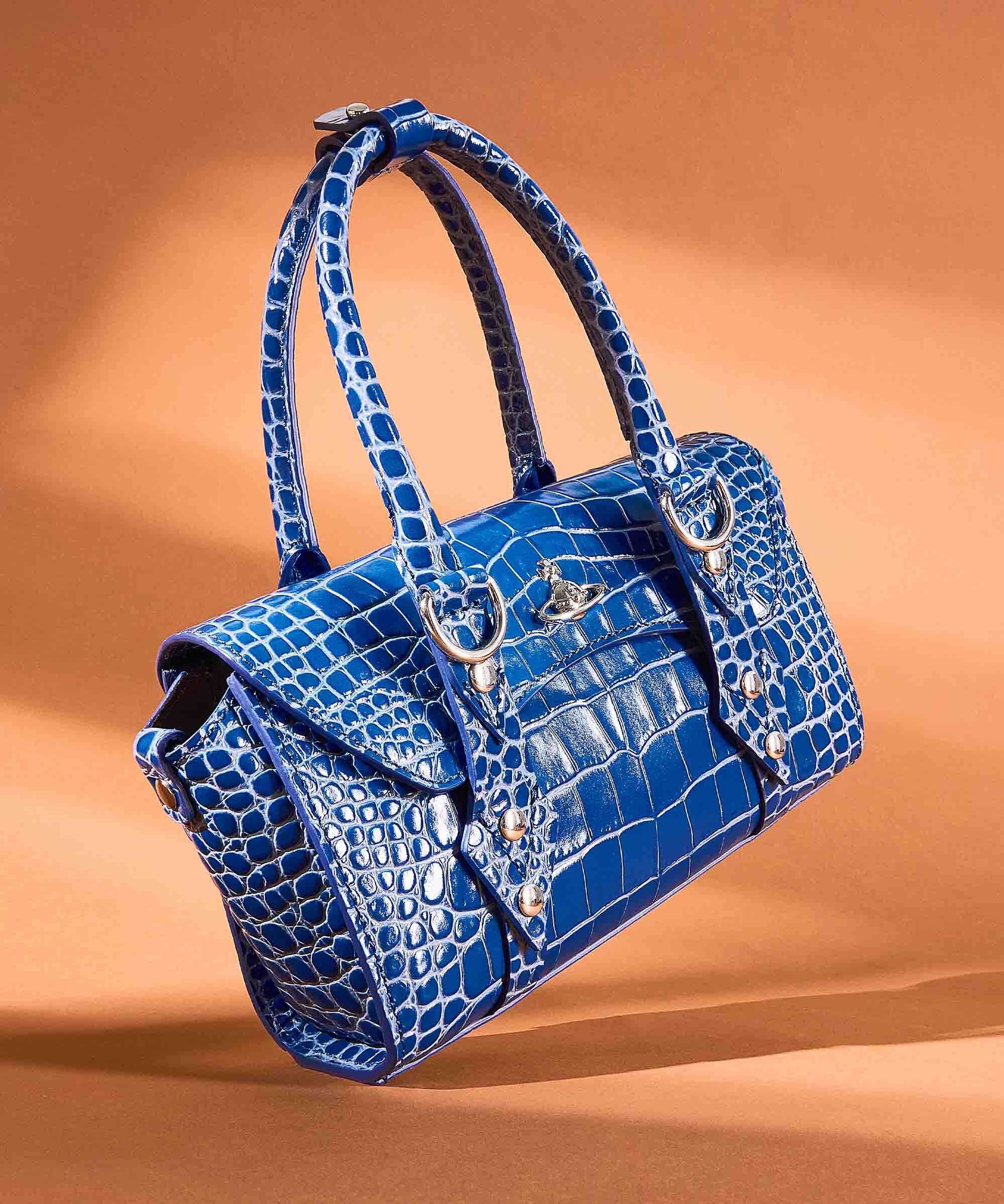 Vivienne Westwood Bettina Embossed Croc Mini Handbag blue