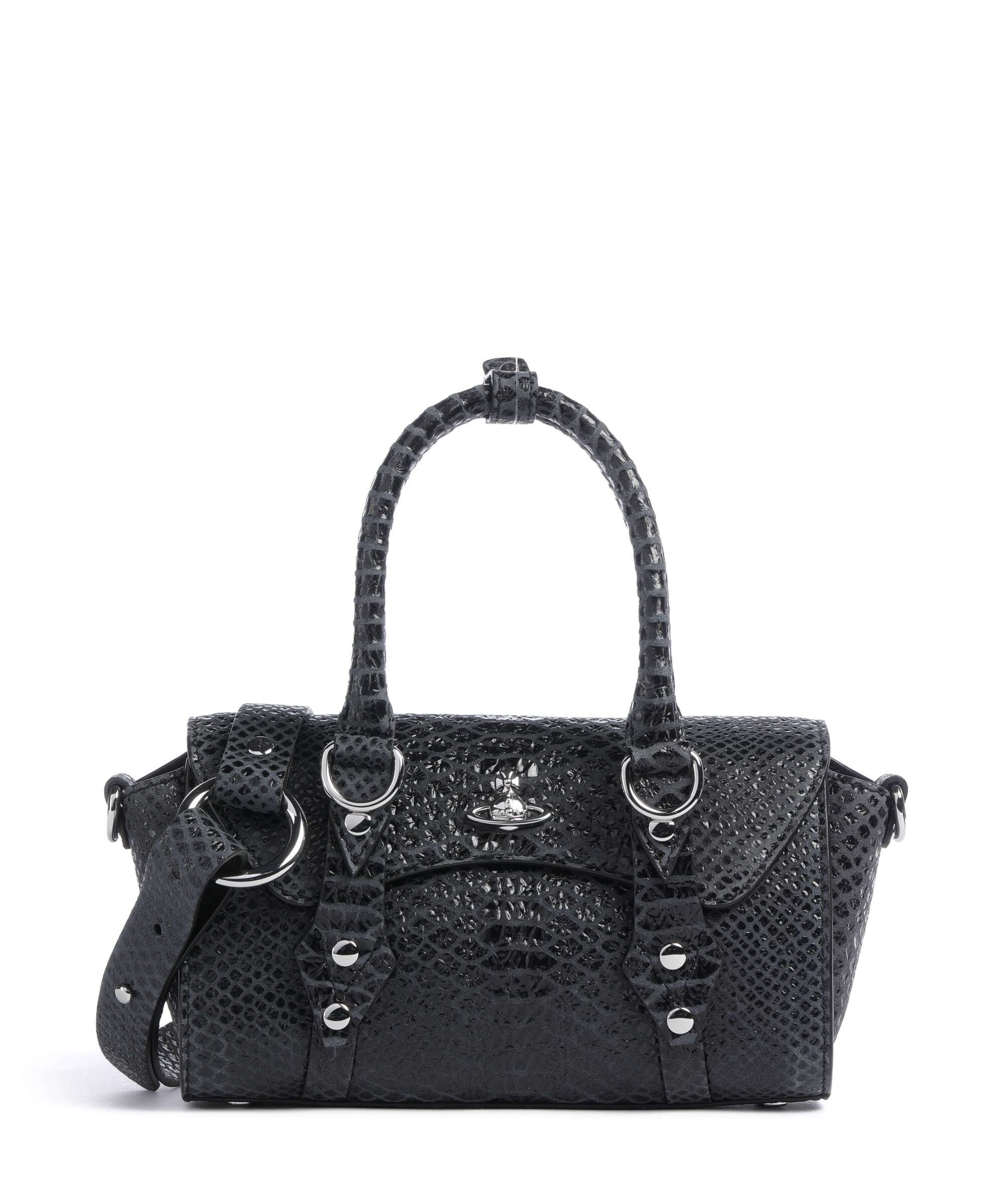 Vivienne Westwood Bettina Snake Effect Mini Handbag dark grey