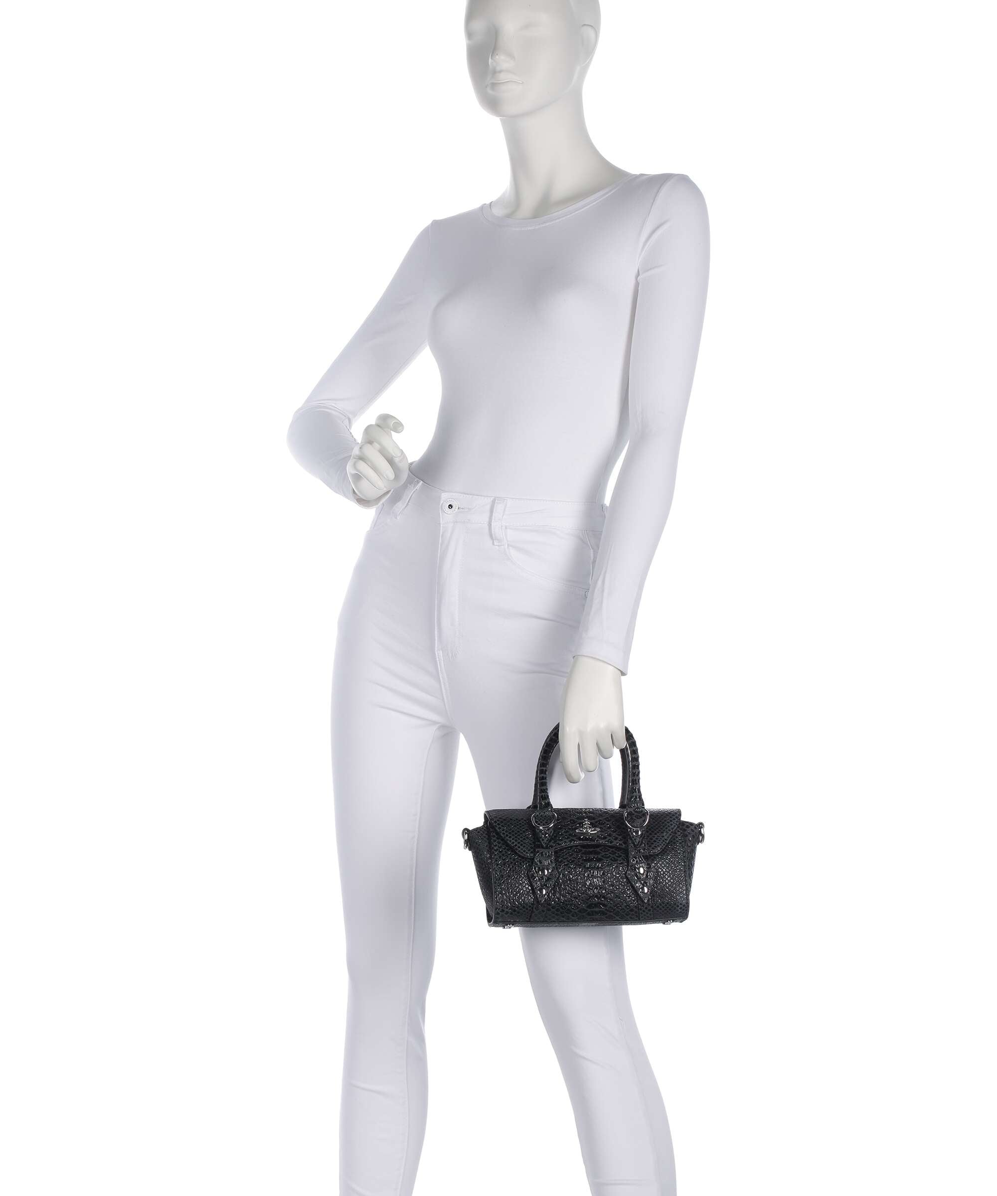 Vivienne Westwood Bettina Snake Effect Mini Handbag dark grey