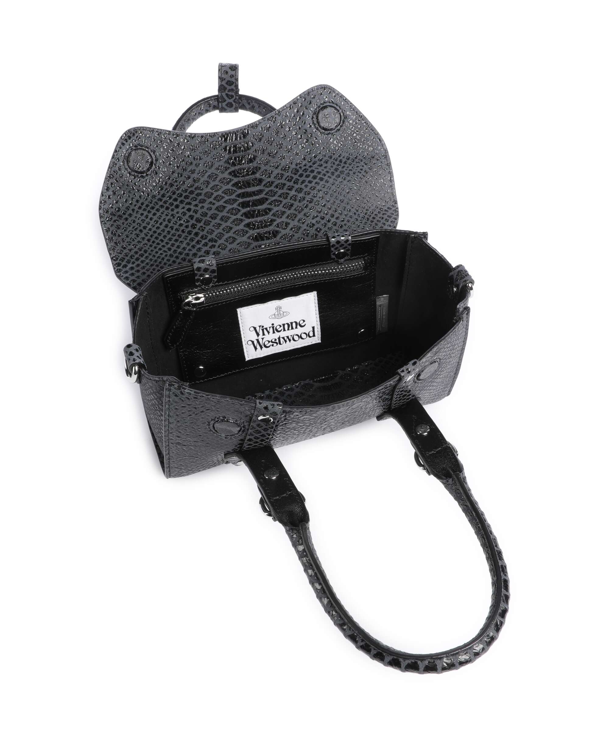Vivienne Westwood Bettina Snake Effect Mini Handbag dark grey