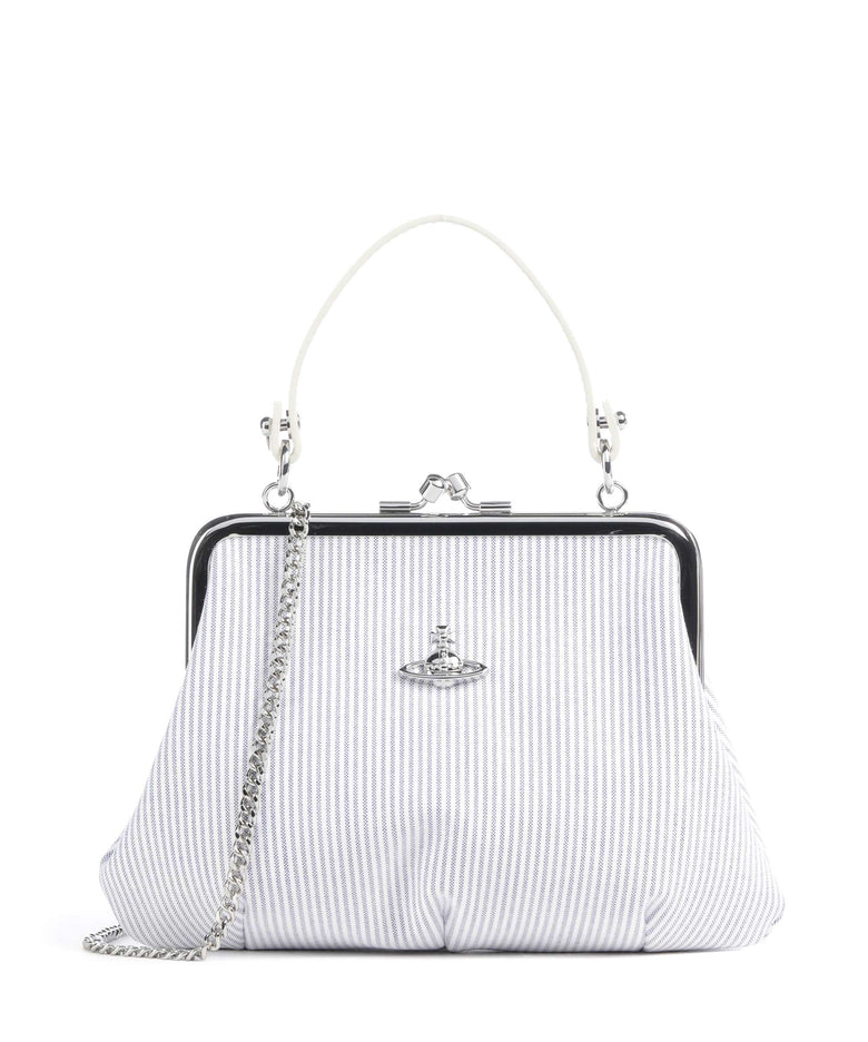 Vivienne Westwood Granny Frame Classic Oxford Shirt Handbag ink stripe