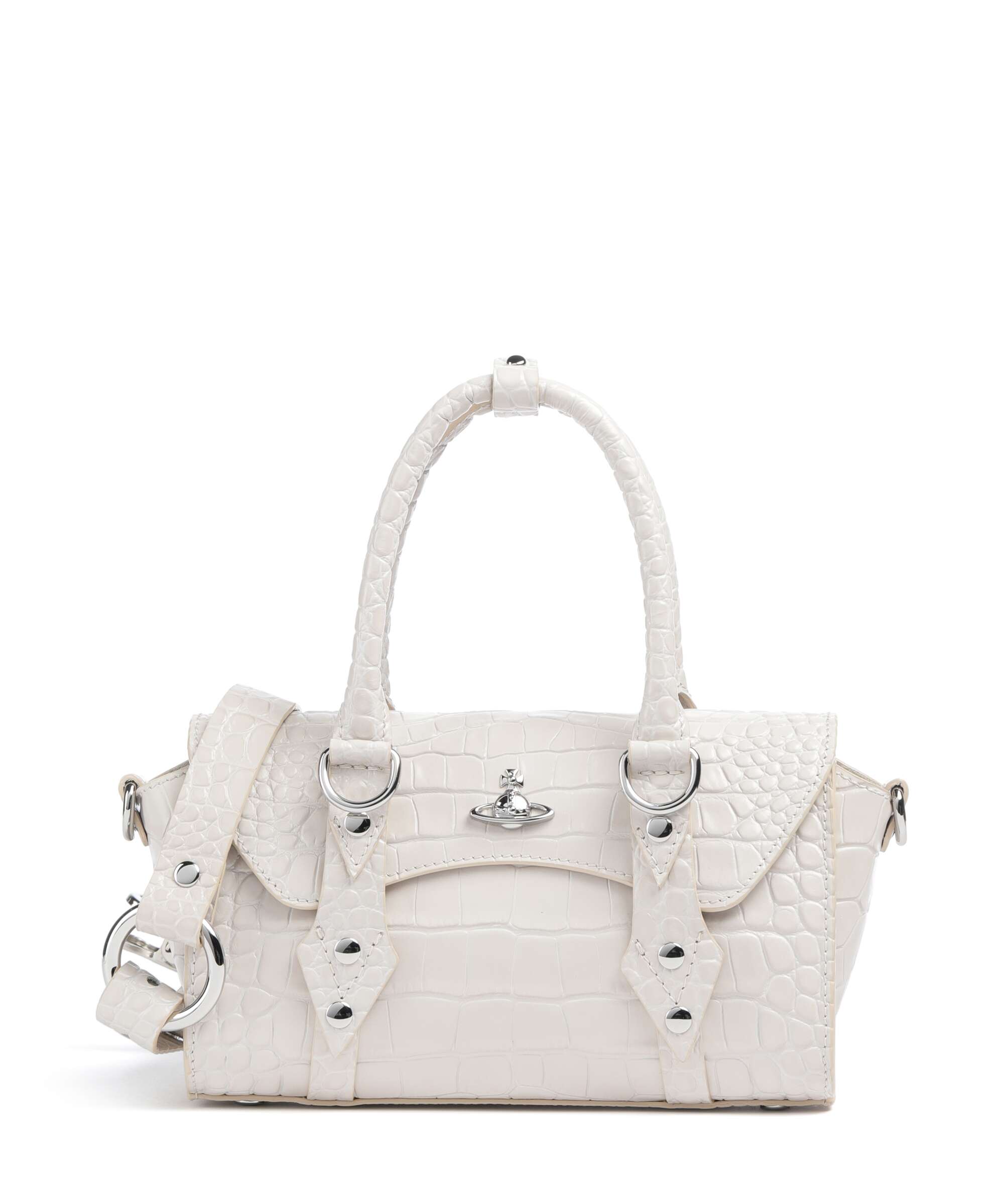 Vivienne Westwood Bettina Embossed Croc Mini Handbag pearl white