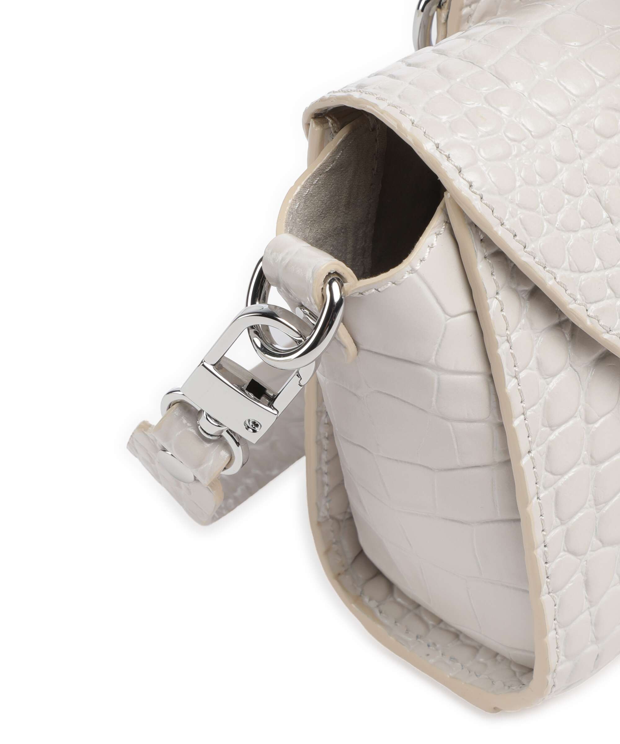 Vivienne Westwood Bettina Embossed Croc Mini Handbag pearl white