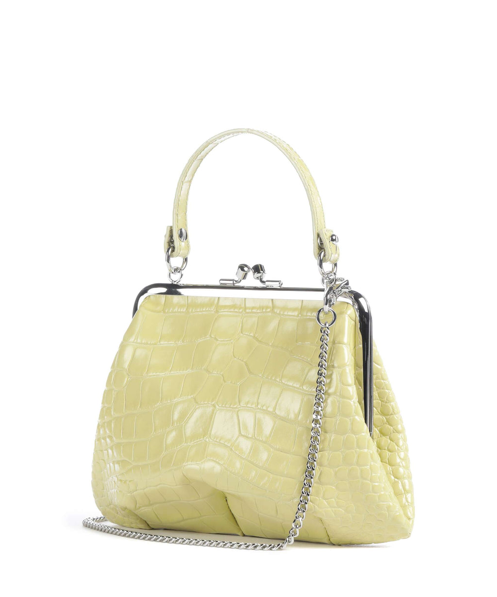 Vivienne Westwood Granny Frame Embossed Croc Handbag lime green