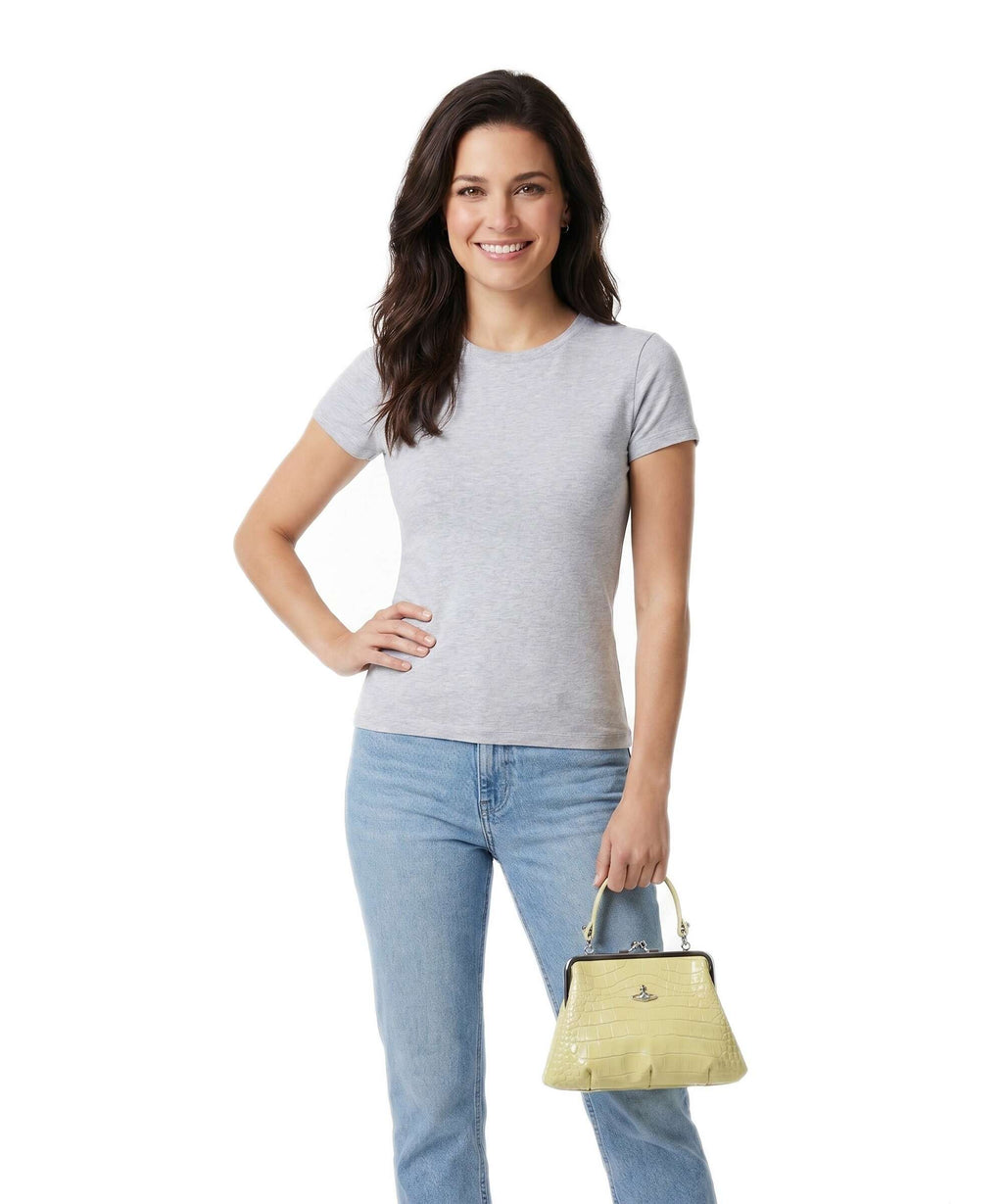 Vivienne Westwood Granny Frame Embossed Croc Handbag lime green