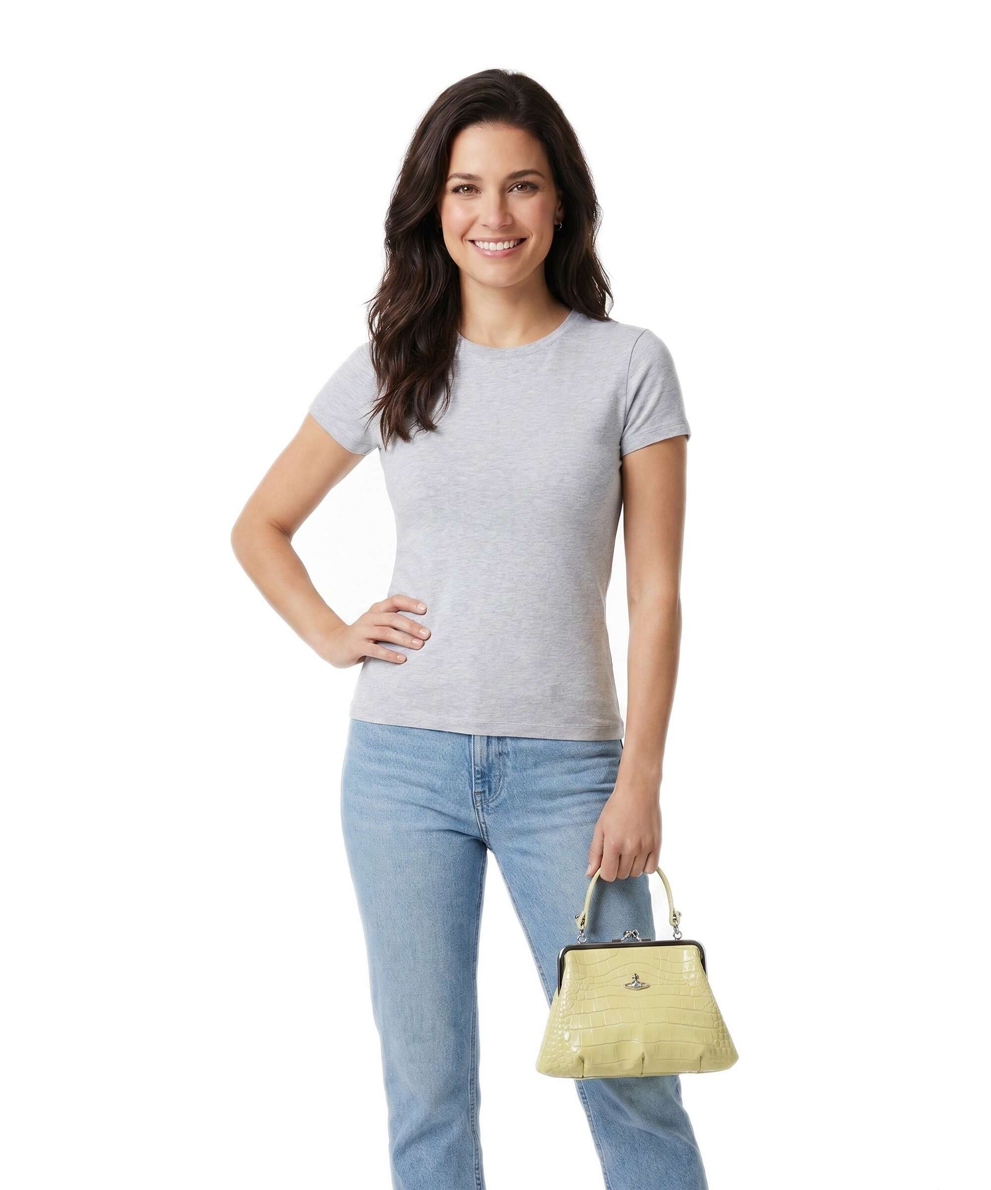 Vivienne Westwood Granny Frame Embossed Croc Handbag lime green
