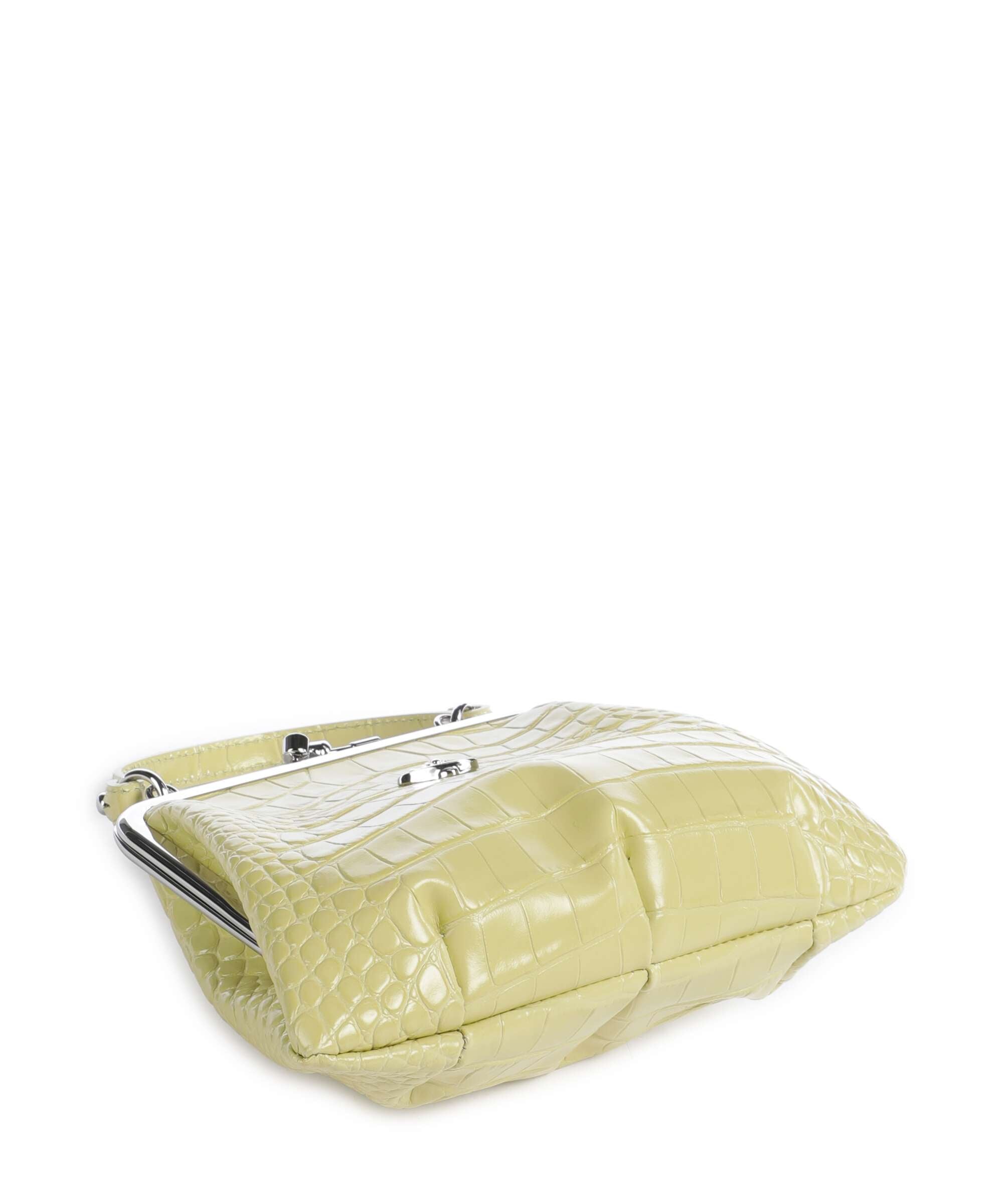 Vivienne Westwood Granny Frame Embossed Croc Handbag lime green