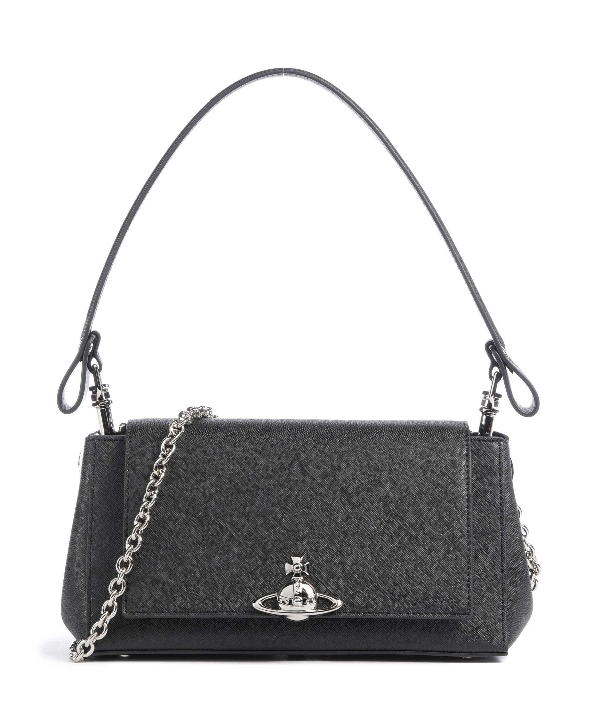 Vivienne Westwood Hazel Saffiano Plain Medium Shoulder bag black