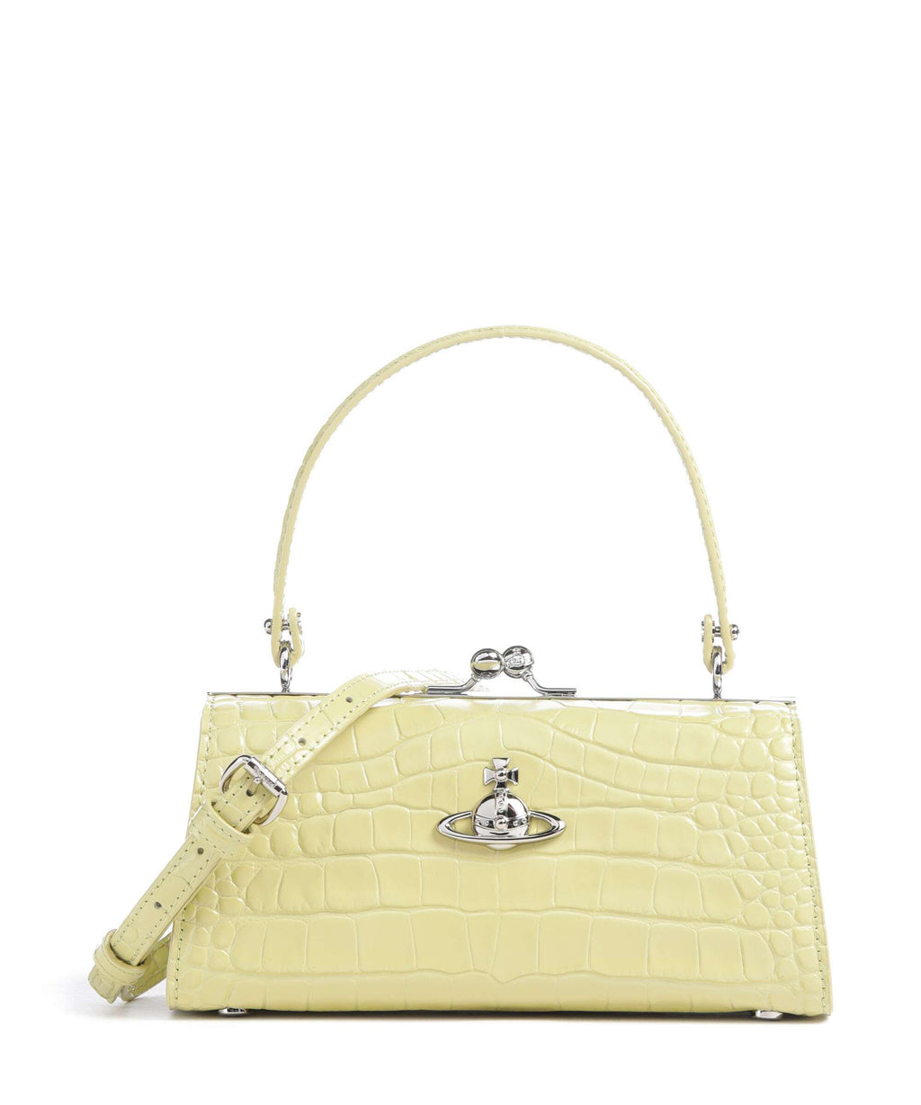Vivienne Westwood Doll Frame Embossed Croc XL Handbag lime green